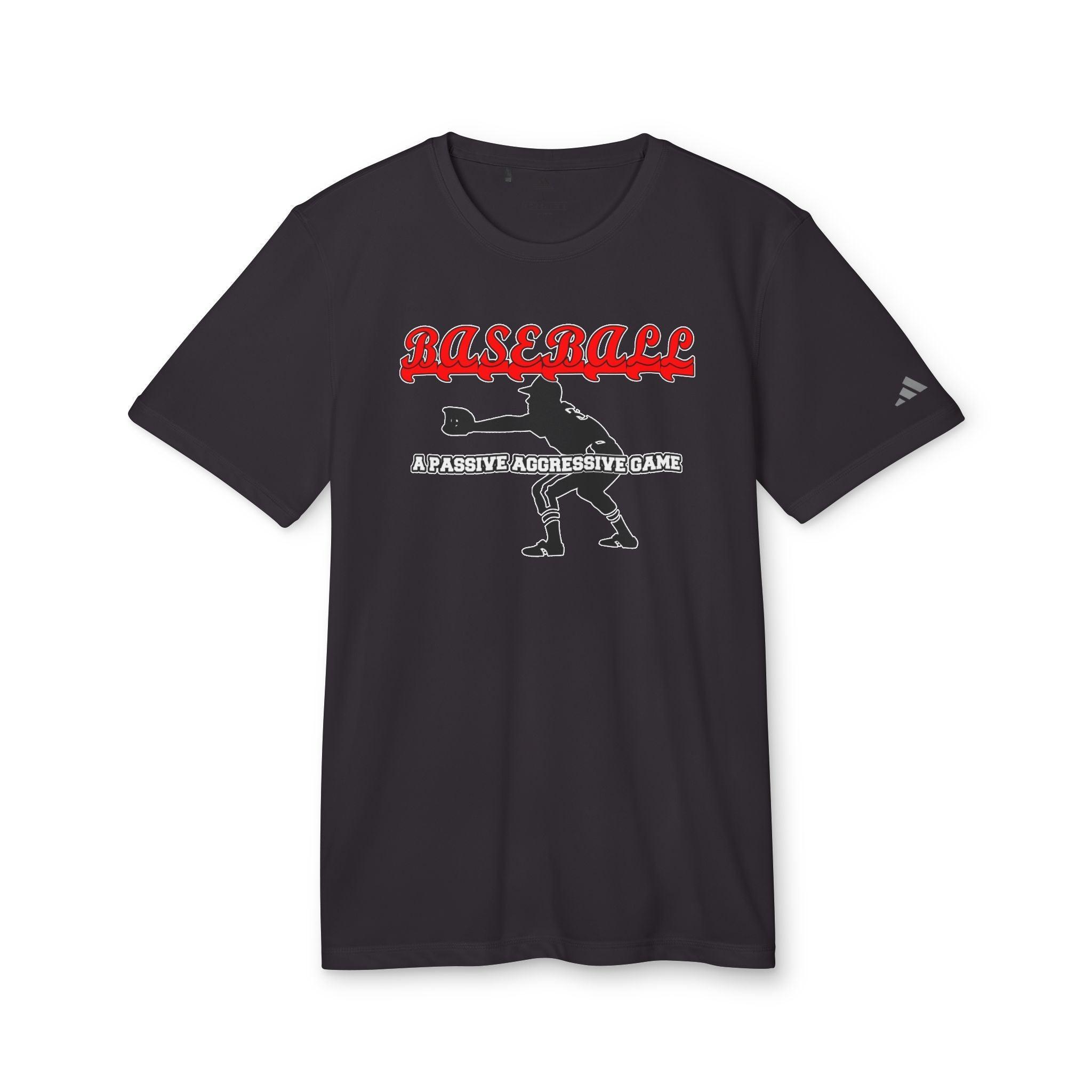 Baseball A passive aggressive game - adidas® Unisex Sport T-shirt - Witty Twisters Fashions