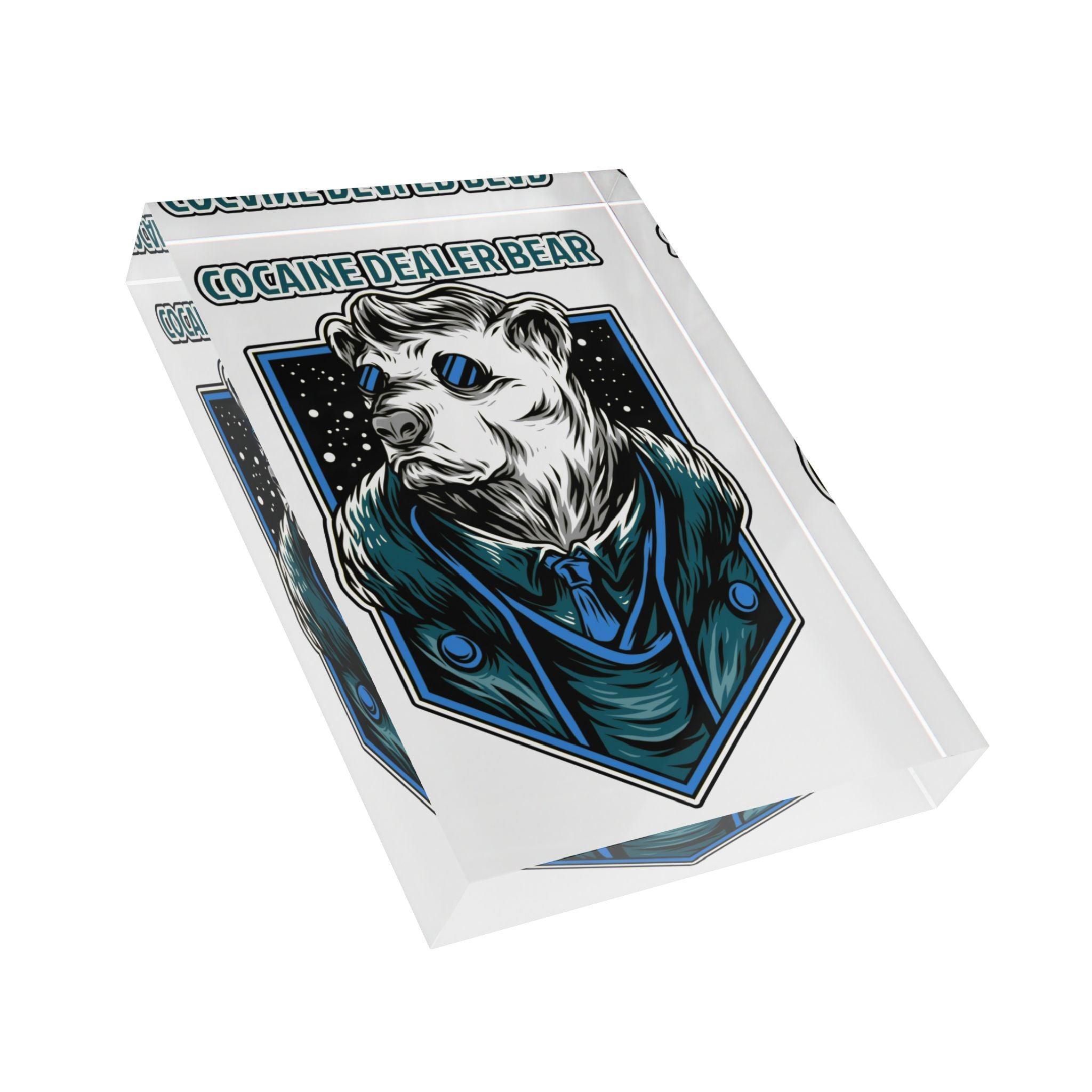 Cocaine Dealer Bear - Photo Block - Witty Twisters Fashions