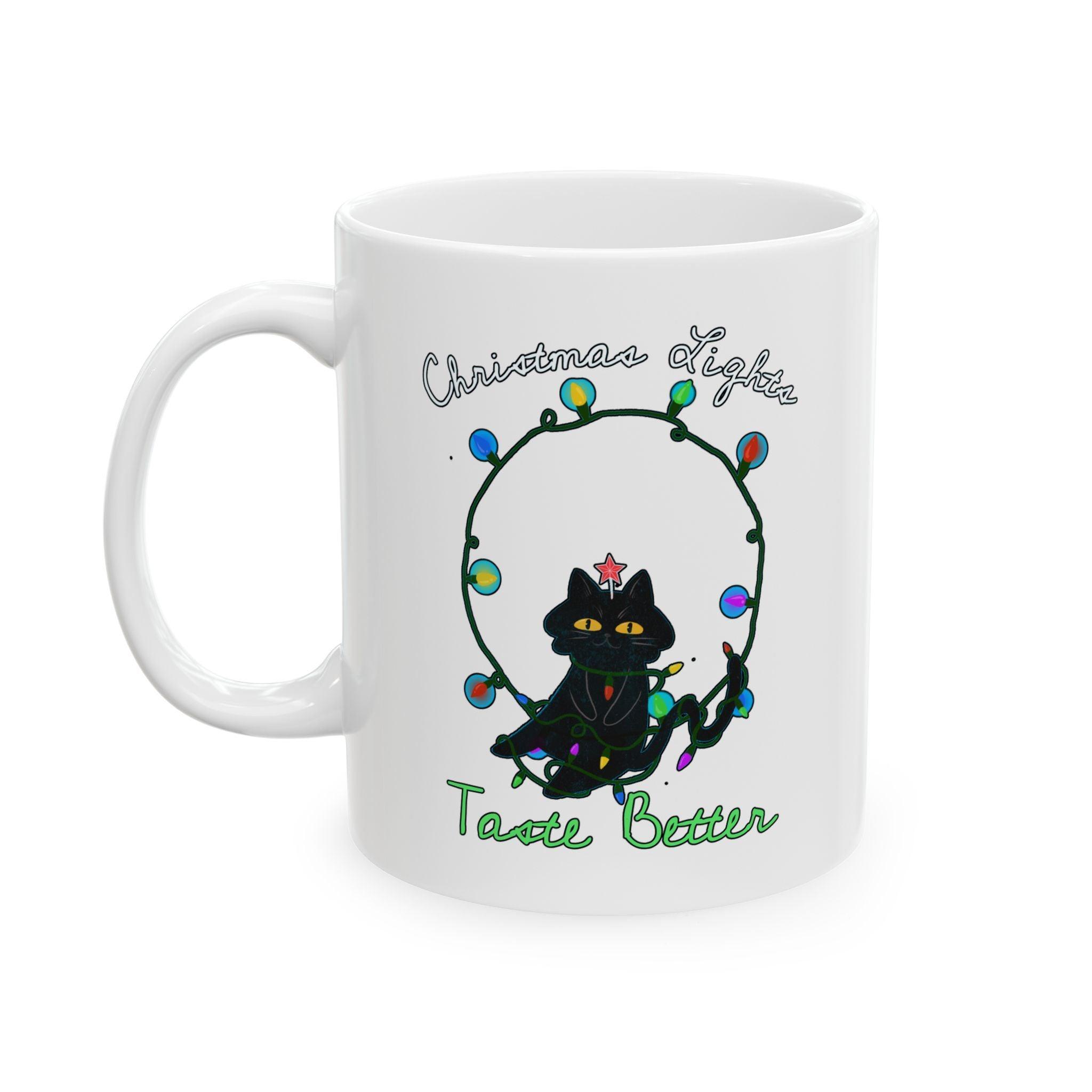 Christmas Lights Taste Better - Ceramic Coffee Mug 11oz, 15oz - Witty Twisters Fashions