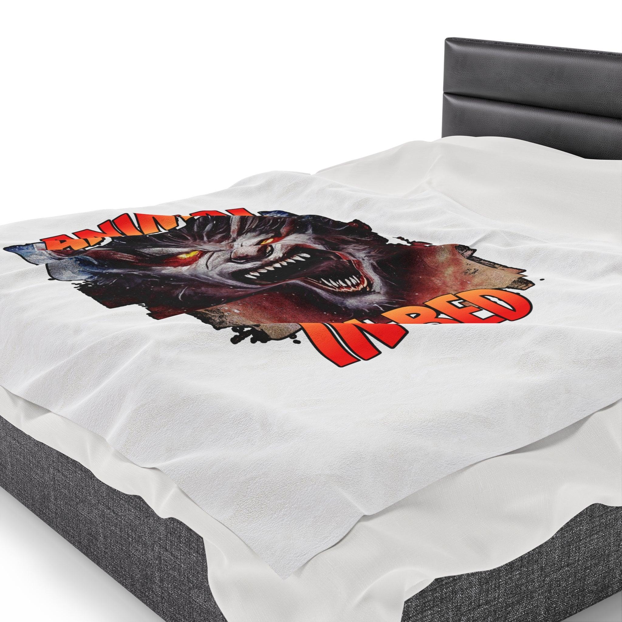 Animal In Bed - Velveteen Plush Blanket - Witty Twisters Fashions