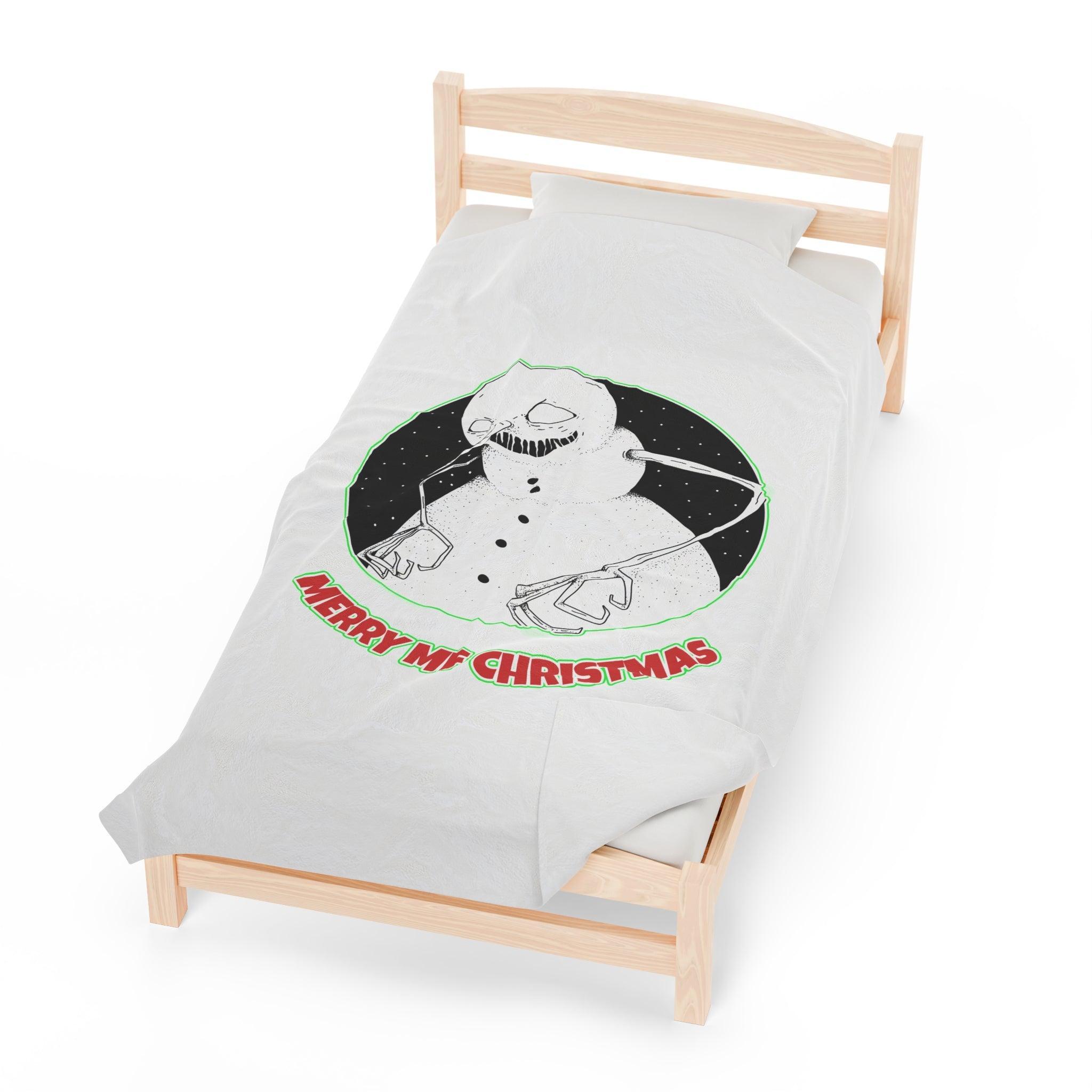 Merry MF Christmas - Velveteen Plush Blanket - Witty Twisters Fashions