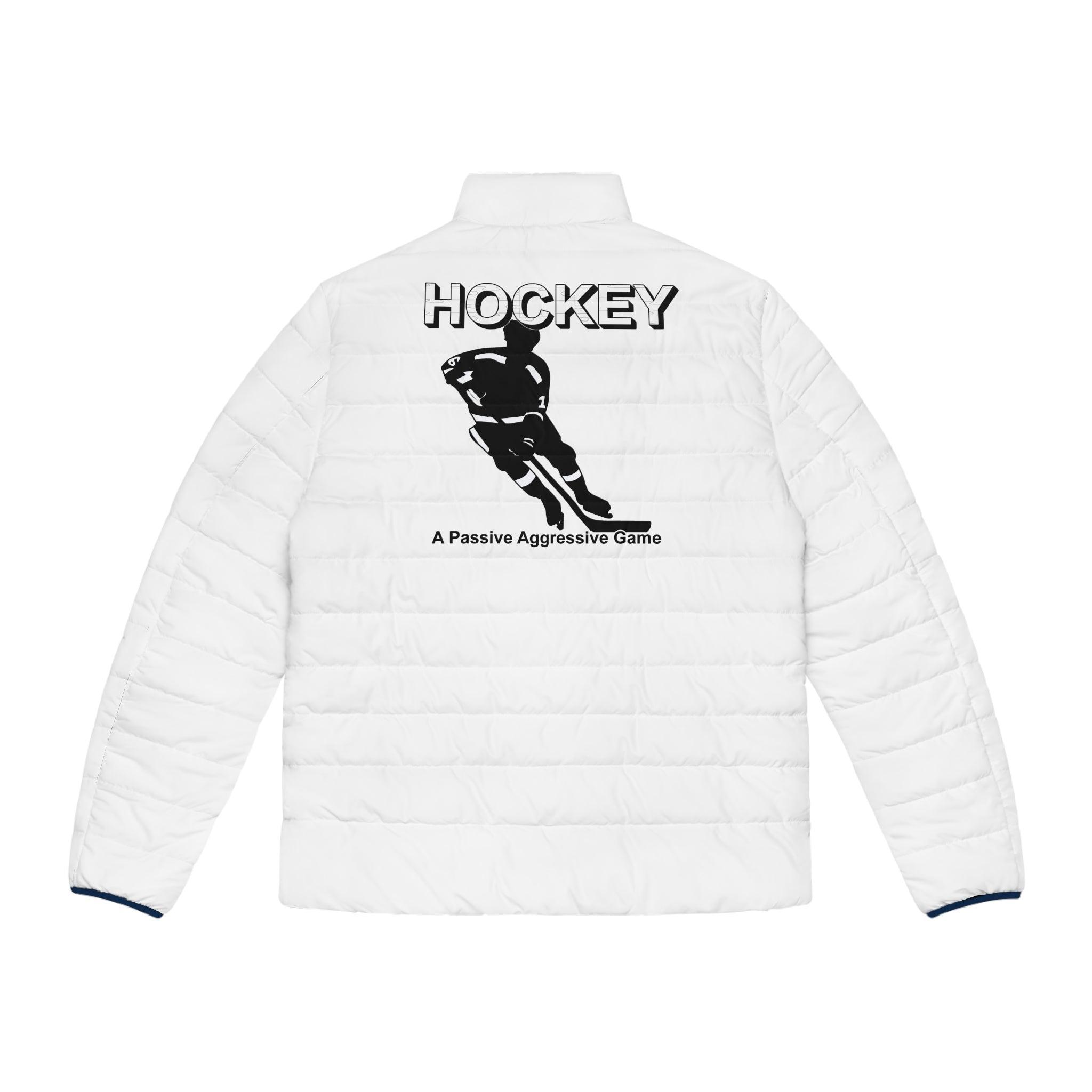 Hockey A Passive Aggressive Game - Men's Puffer Jacket - Witty Twisters Fashions