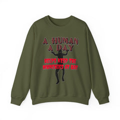 A Human A Day Helps Keep The Munchies at Bay - Sweatshirt - Witty Twisters Fashions