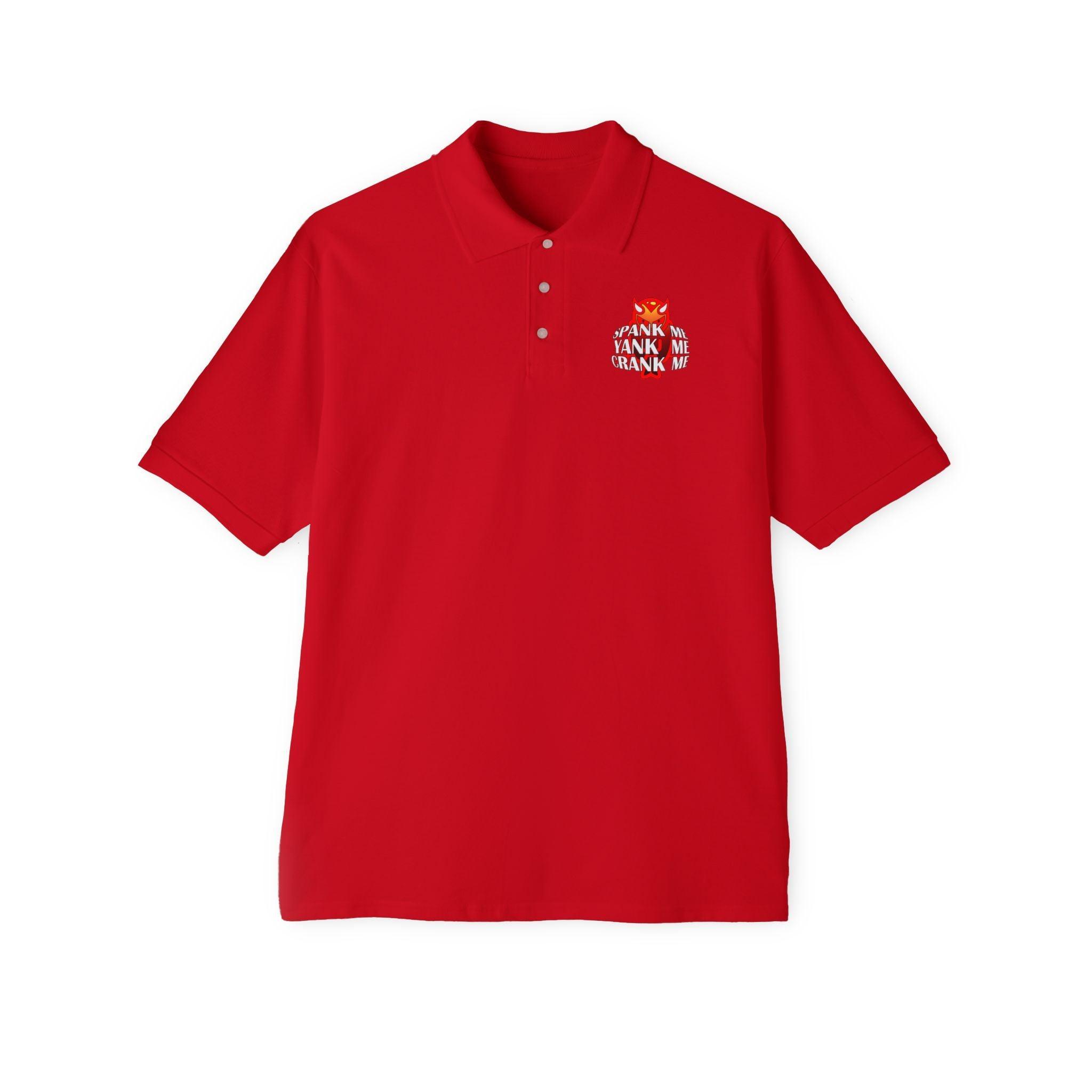 Spank Me Yank Me Crank Me - Men's Piqué Polo Shirt - Witty Twisters Fashions
