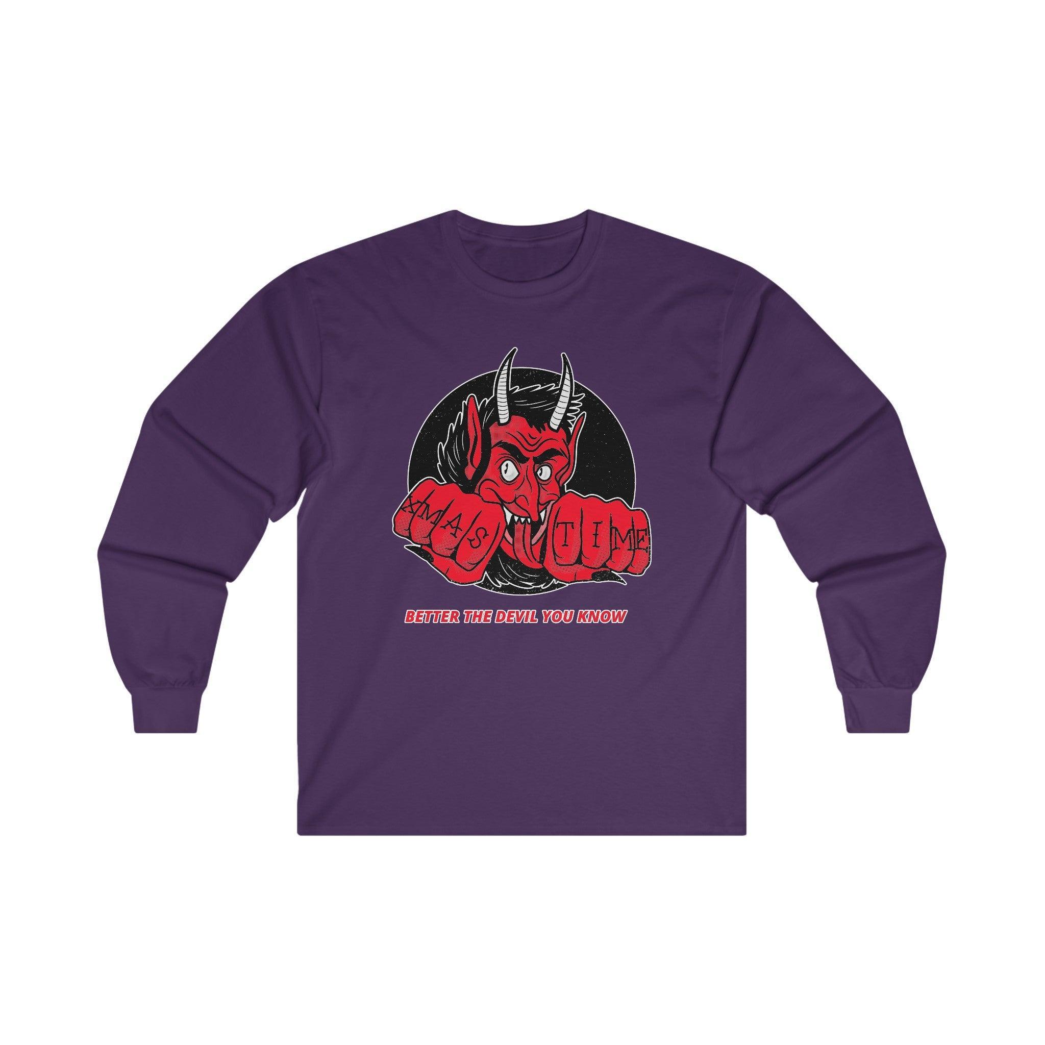 Better the devil you know Xmas time - Long-Sleeve Tee - Witty Twisters Fashions