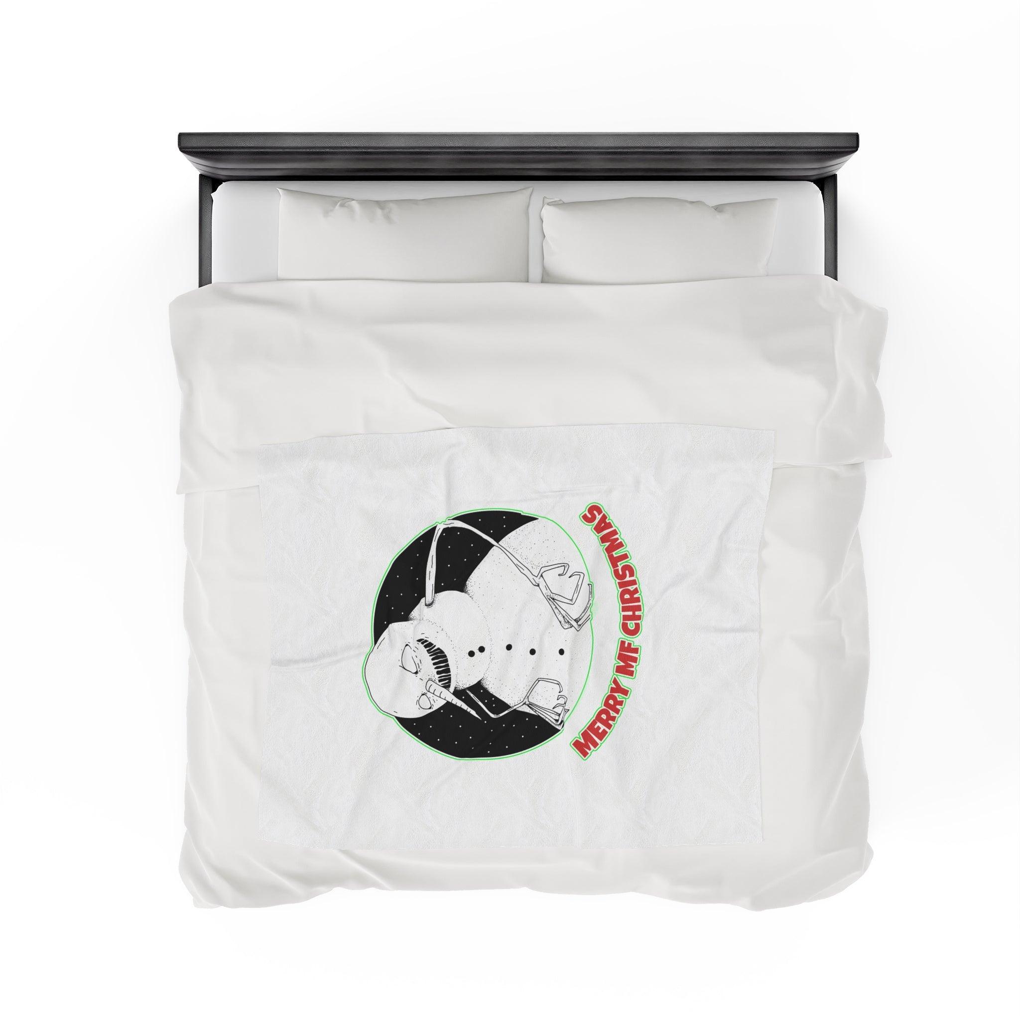 Merry MF Christmas - Velveteen Plush Blanket - Witty Twisters Fashions