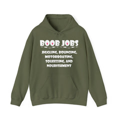 Boob Jobs Jiggling, Bouncing, Motorboating, Squeezing, and Nourishment - Hoodie - Witty Twisters Fashions