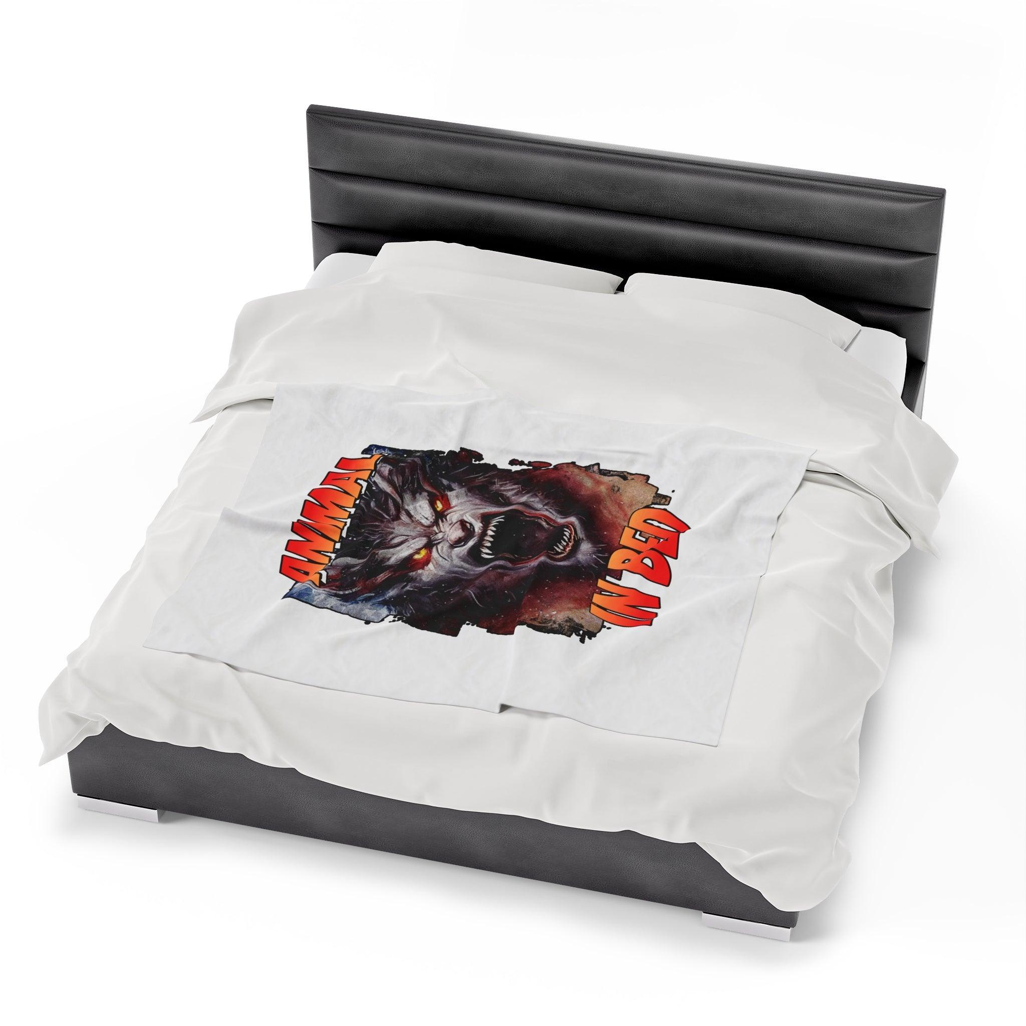 Animal In Bed - Velveteen Plush Blanket - Witty Twisters Fashions