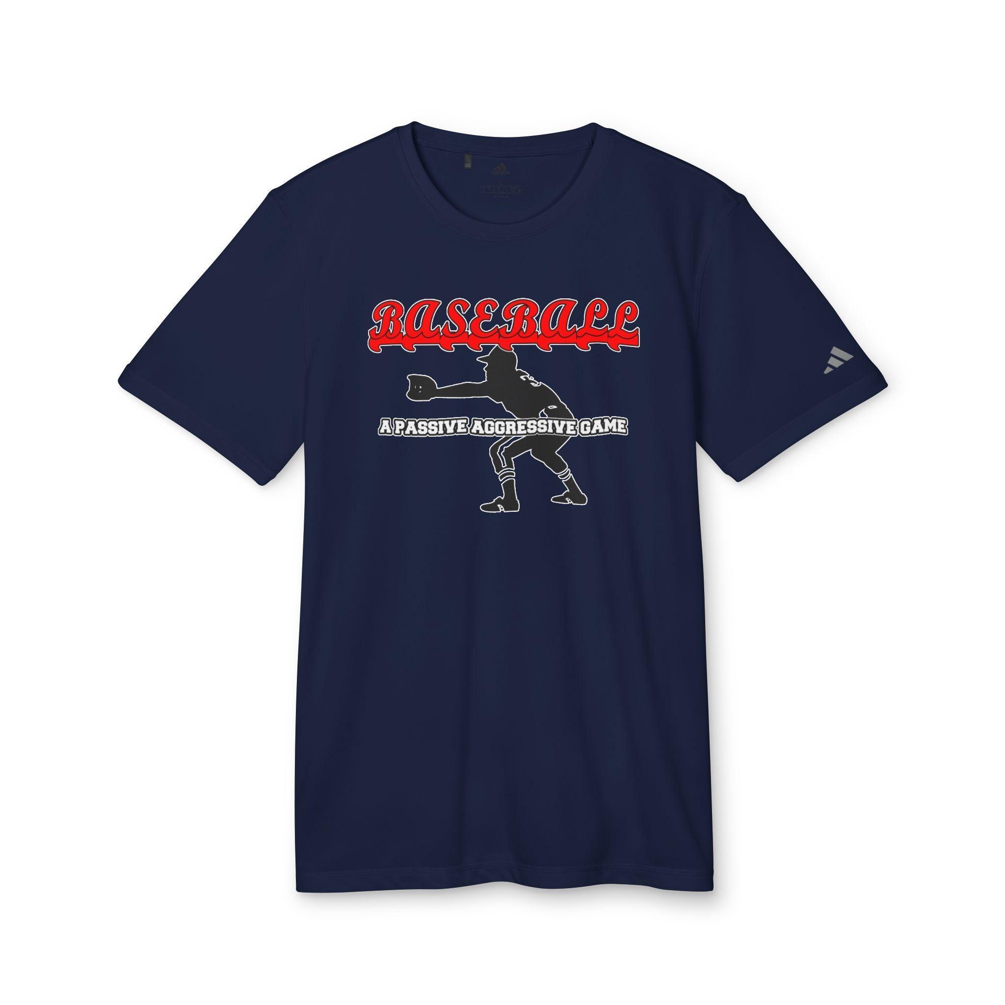 Baseball A passive aggressive game - adidas® Unisex Sport T-shirt - Witty Twisters Fashions