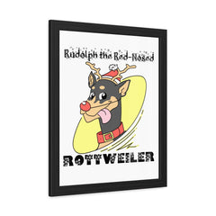 Rudolph The Red-Nosed Rottweiler - Framed Poster - Witty Twisters Fashions