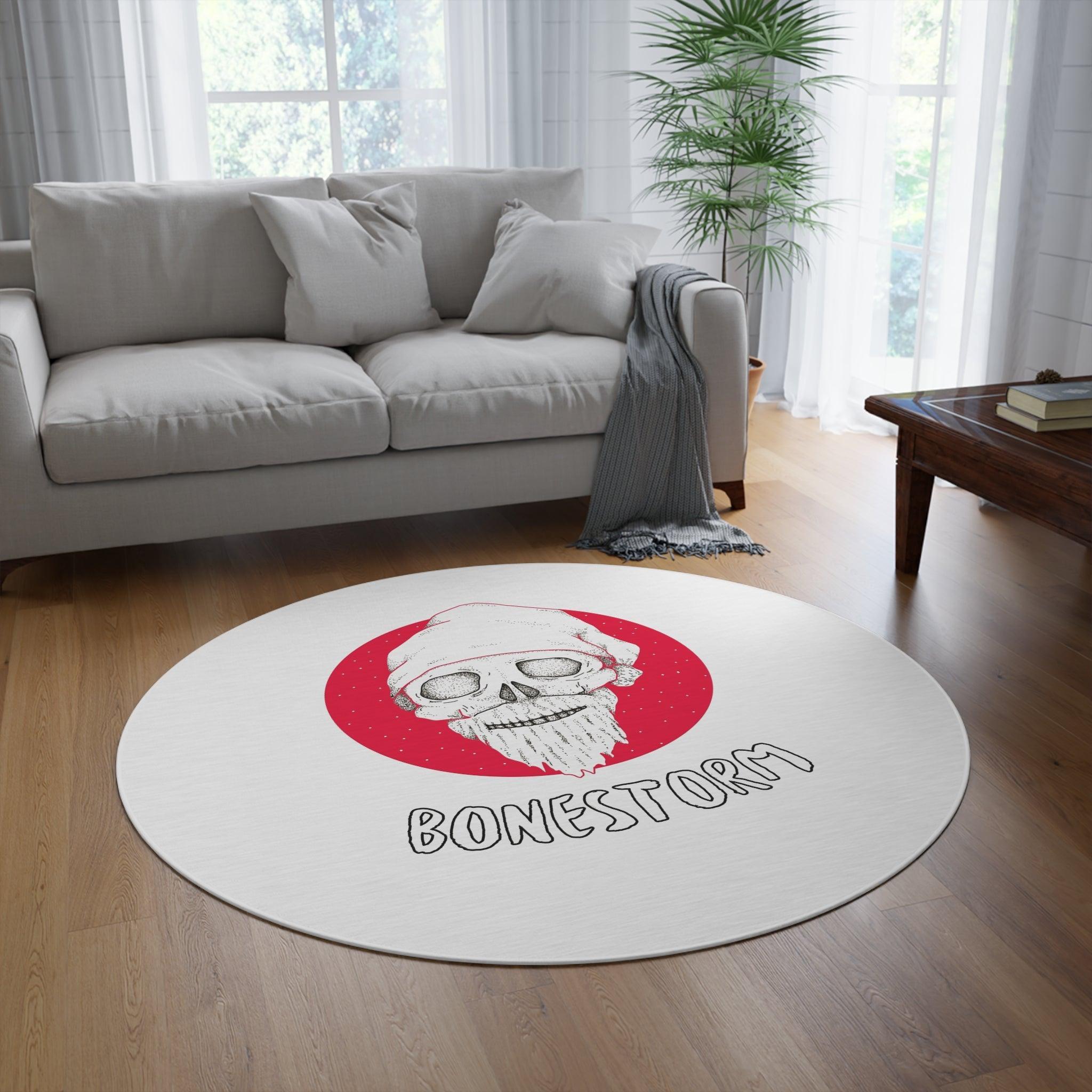Bonestorm - Round Rug - Witty Twisters Fashions