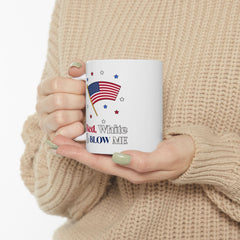 Red, white and blow me - Ceramic Coffee Mug 11oz, 15oz - Witty Twisters Fashions