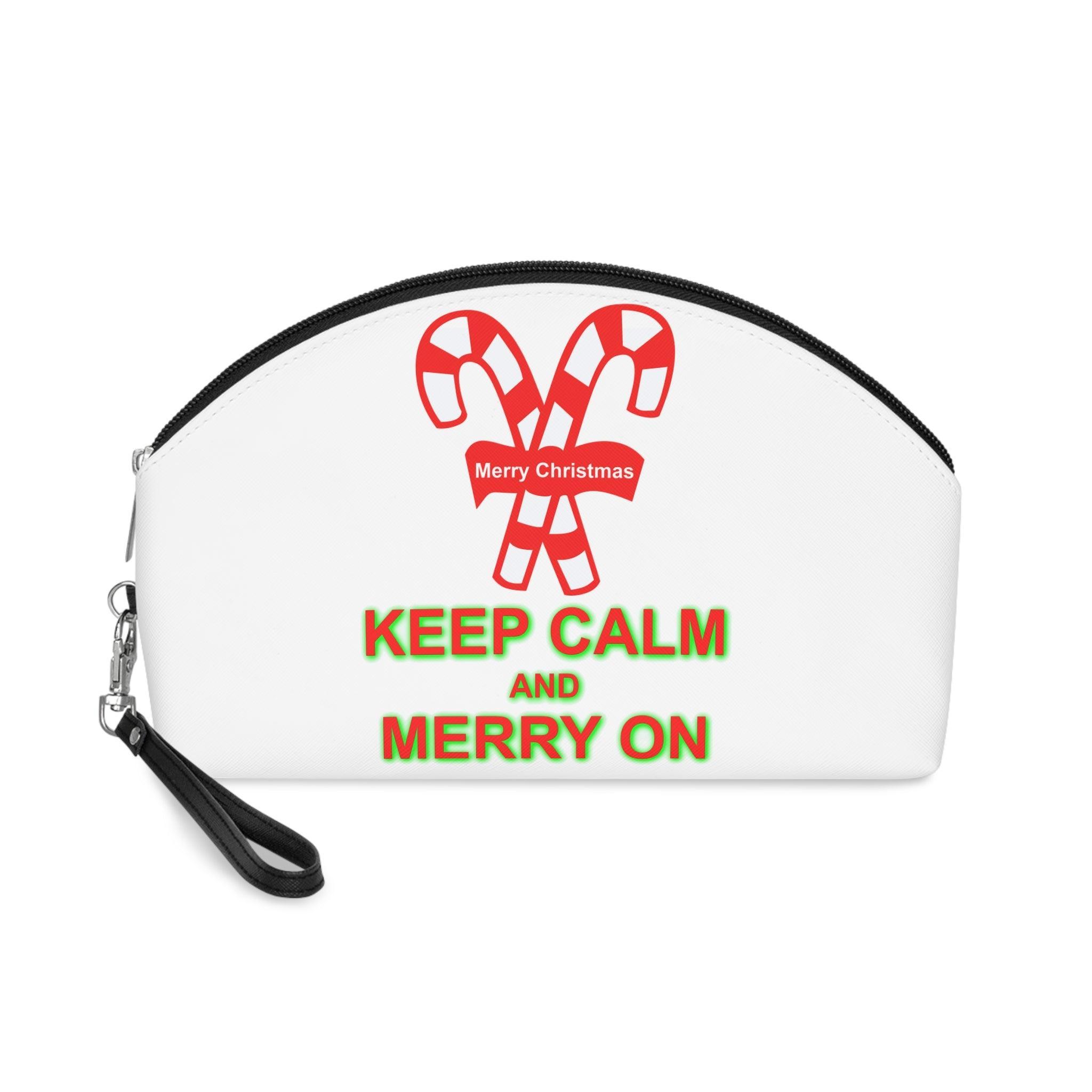 Keep Calm and Merry On - Women’s Makeup Bag or Purse - Witty Twisters Fashions