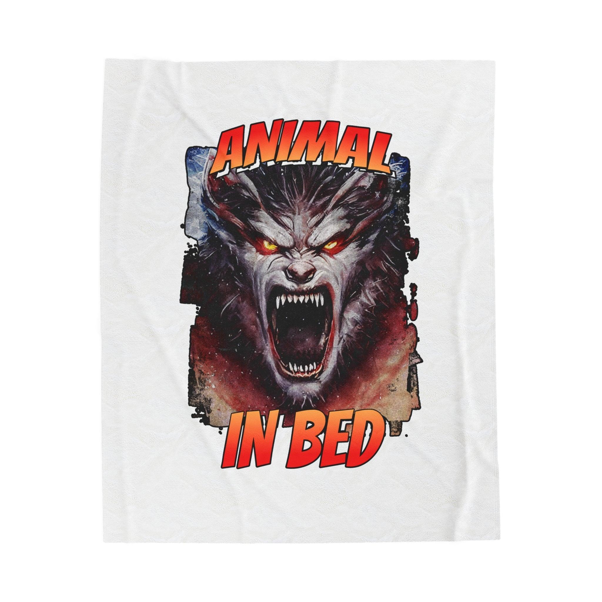 Animal In Bed - Velveteen Plush Blanket - Witty Twisters Fashions