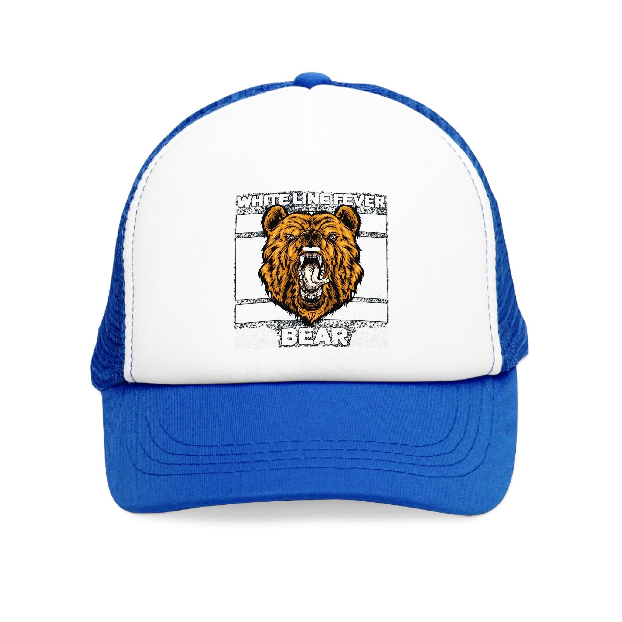 White Line Fever Bear - Mesh Trucker Hat - Witty Twisters Fashions