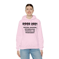 Boob Jobs Jiggling, Bouncing, Motorboating, Squeezing, and Nourishment - Hoodie - Witty Twisters Fashions