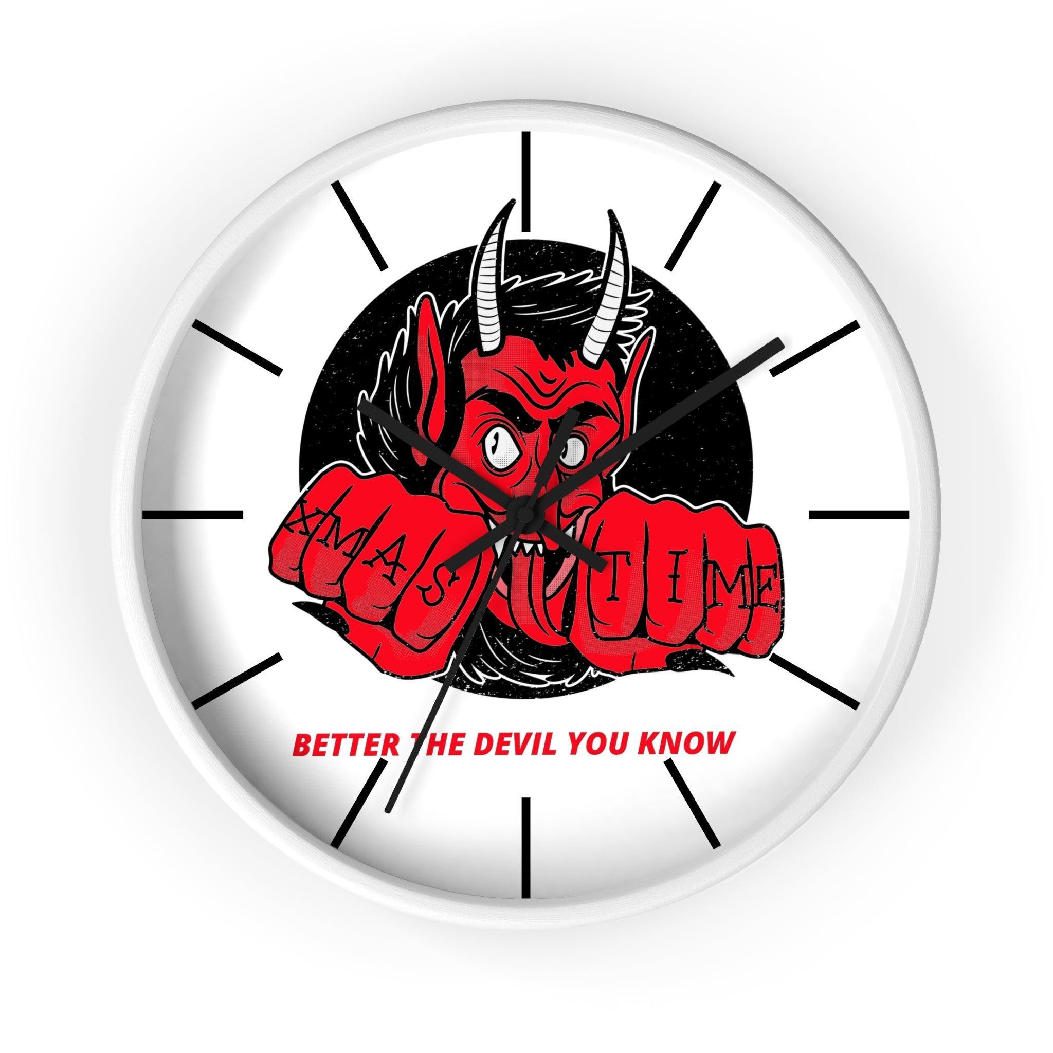 Better the devil you know Xmas time - Wall Clock - Witty Twisters Fashions