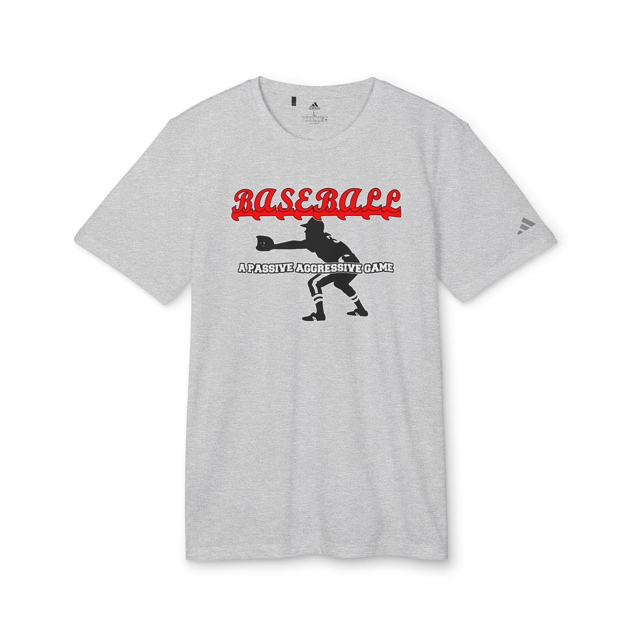 Baseball A passive aggressive game - adidas® Unisex Sport T-shirt - Witty Twisters Fashions