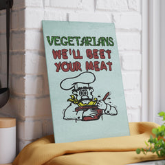 Vegetarians We'll Beet Your Meat - Glass Cutting Board - Witty Twisters Fashions