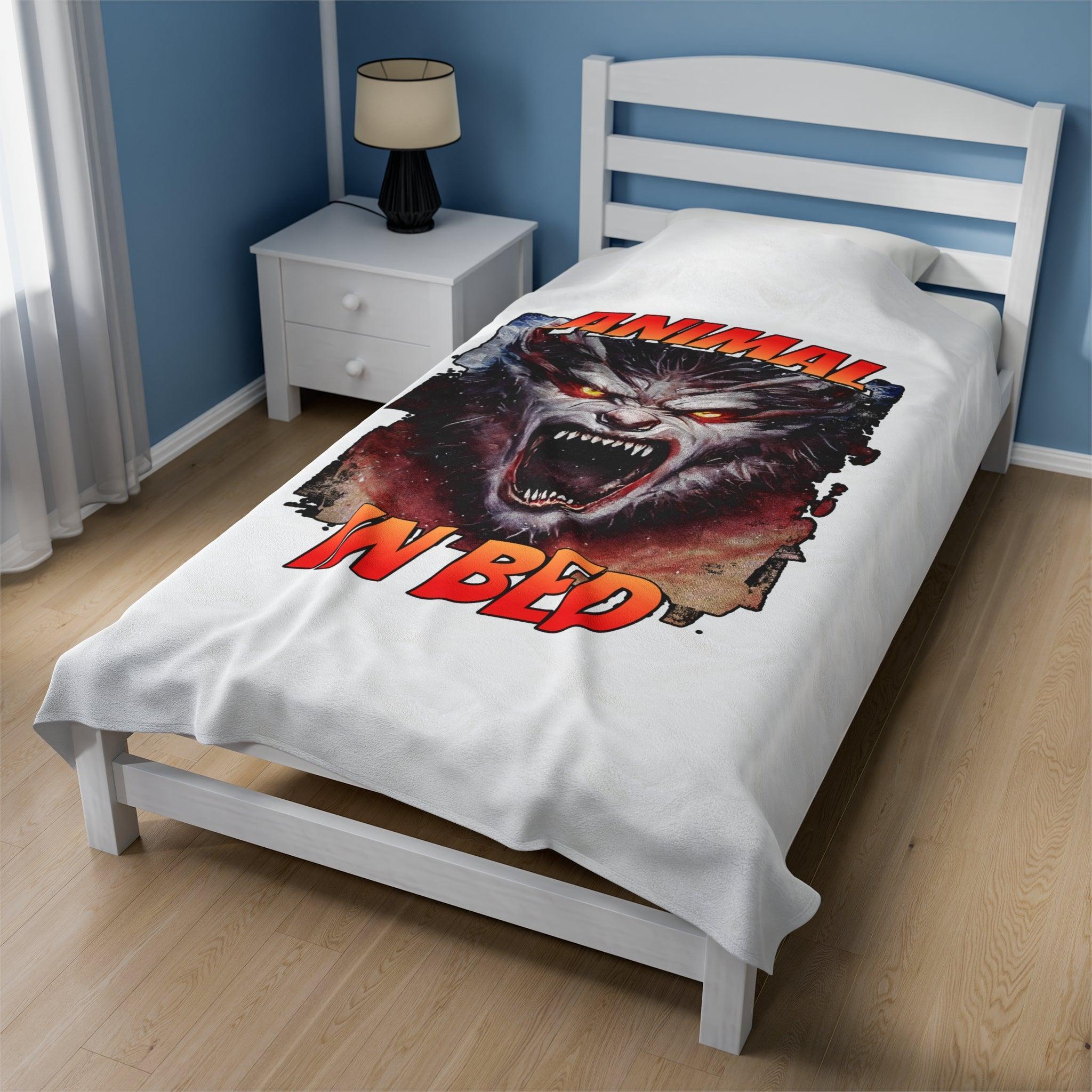 Animal In Bed - Velveteen Plush Blanket - Witty Twisters Fashions