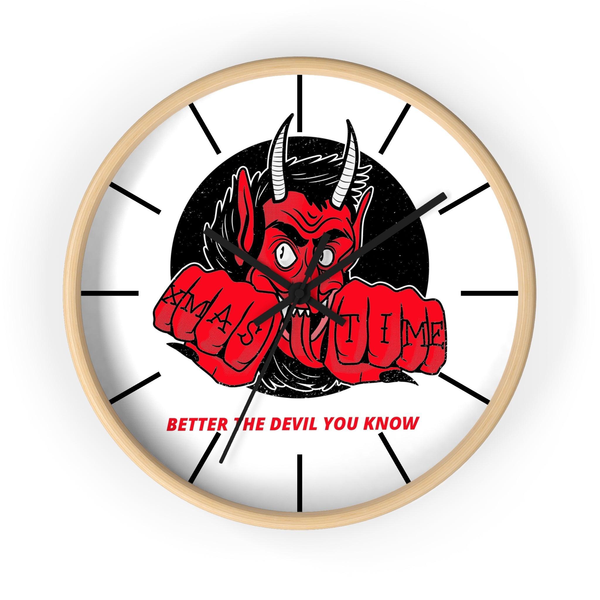Better the devil you know Xmas time - Wall Clock - Witty Twisters Fashions