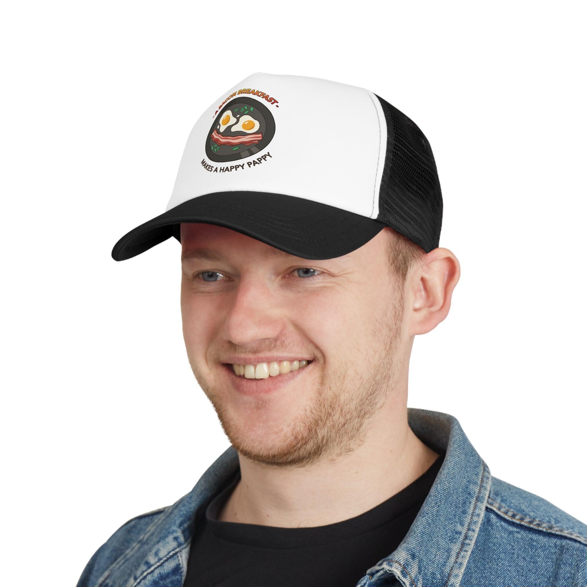 A bacon breakfast makes a happy pappy - Mesh Trucker Hat - Witty Twisters Fashions