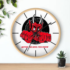 Better the devil you know Xmas time - Wall Clock - Witty Twisters Fashions