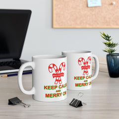 Keep Calm and Merry On - Ceramic Coffee Mug 11oz, 15oz - Witty Twisters Fashions