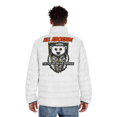 All Aboard! The Polar Bear Express - Men's Puffer Jacket - Witty Twisters Fashions