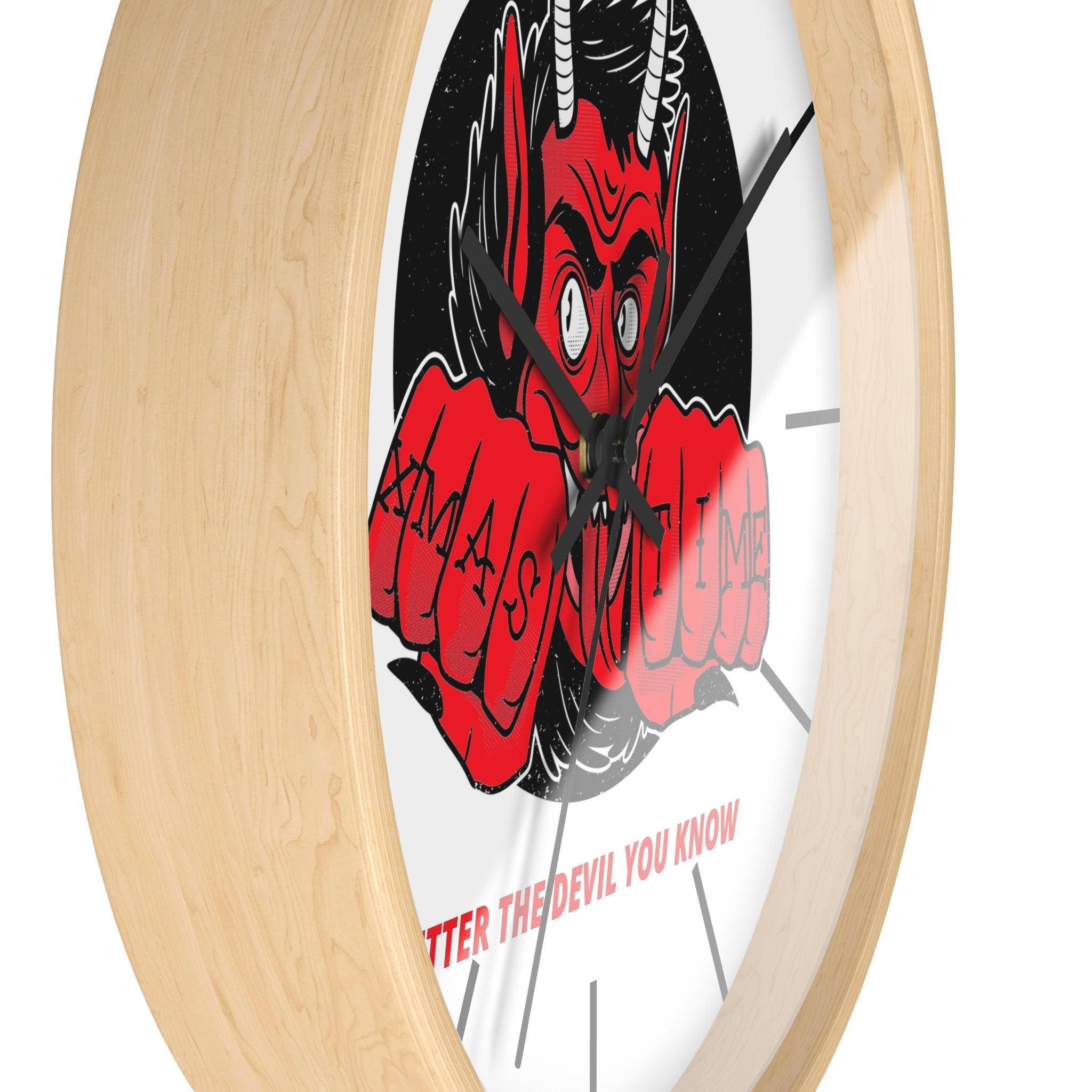 Better the devil you know Xmas time - Wall Clock - Witty Twisters Fashions