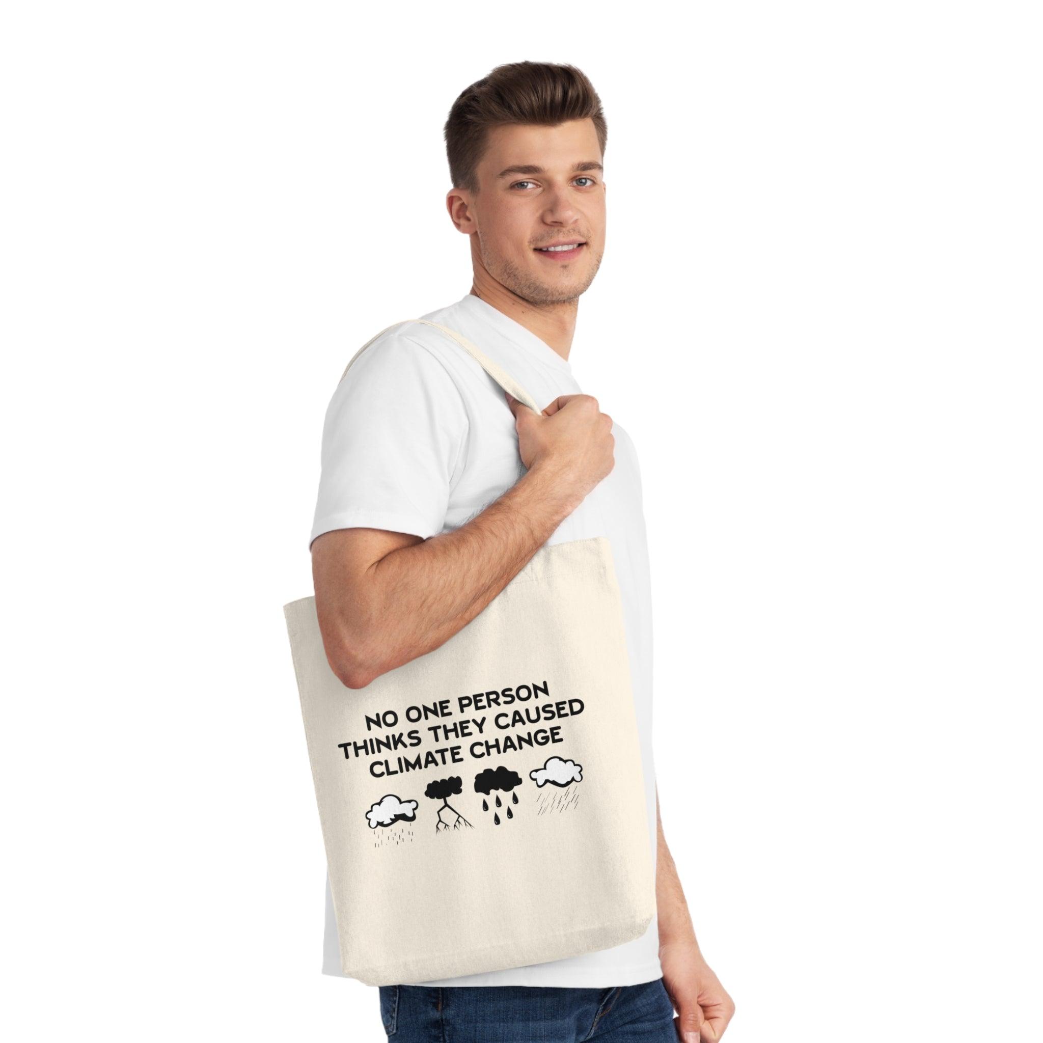 No One Person Thinks They Caused Climate Change - Woven Tote Bag - Witty Twisters Fashions