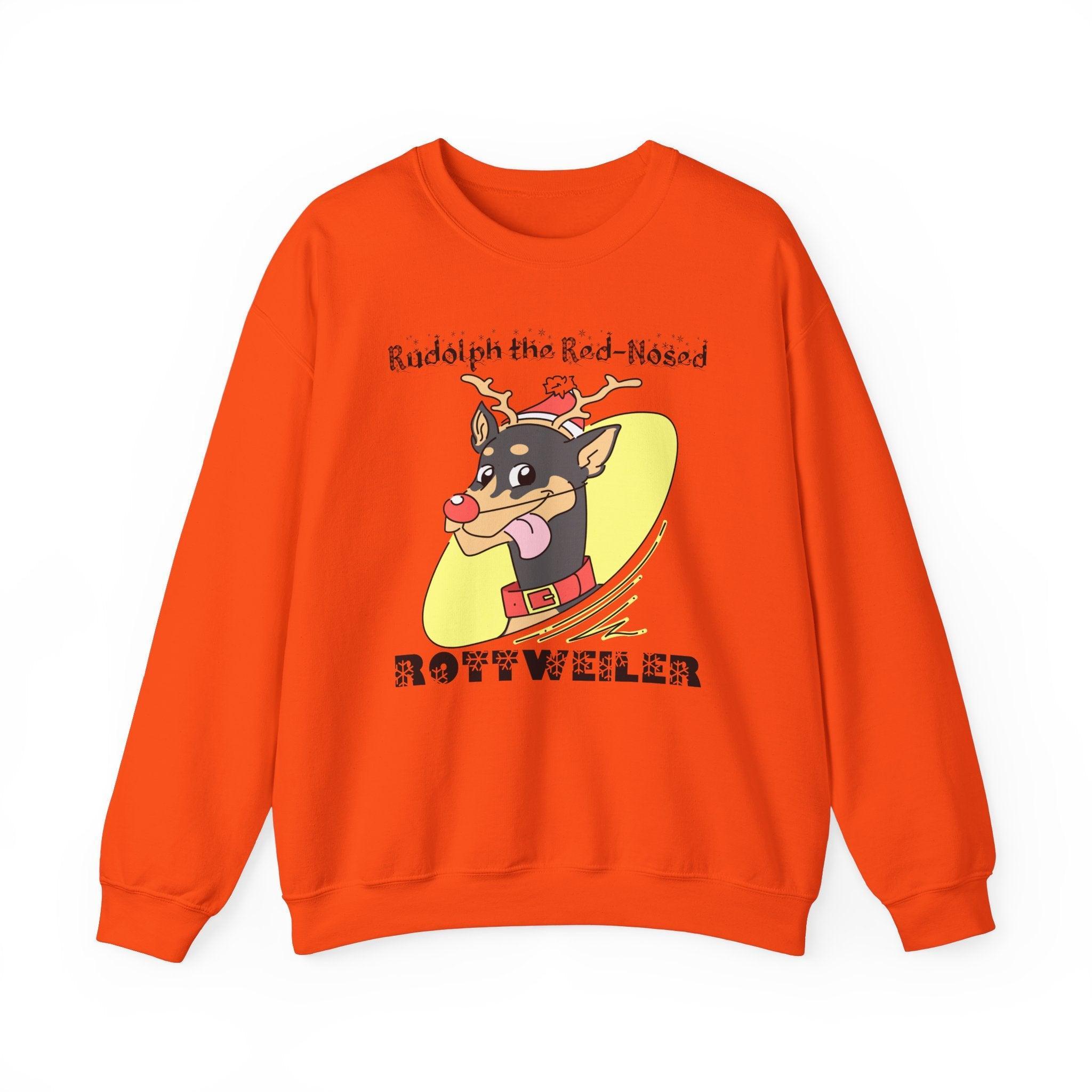 Rudolph The Red-Nosed Rottweiler - Sweatshirt - Witty Twisters Fashions