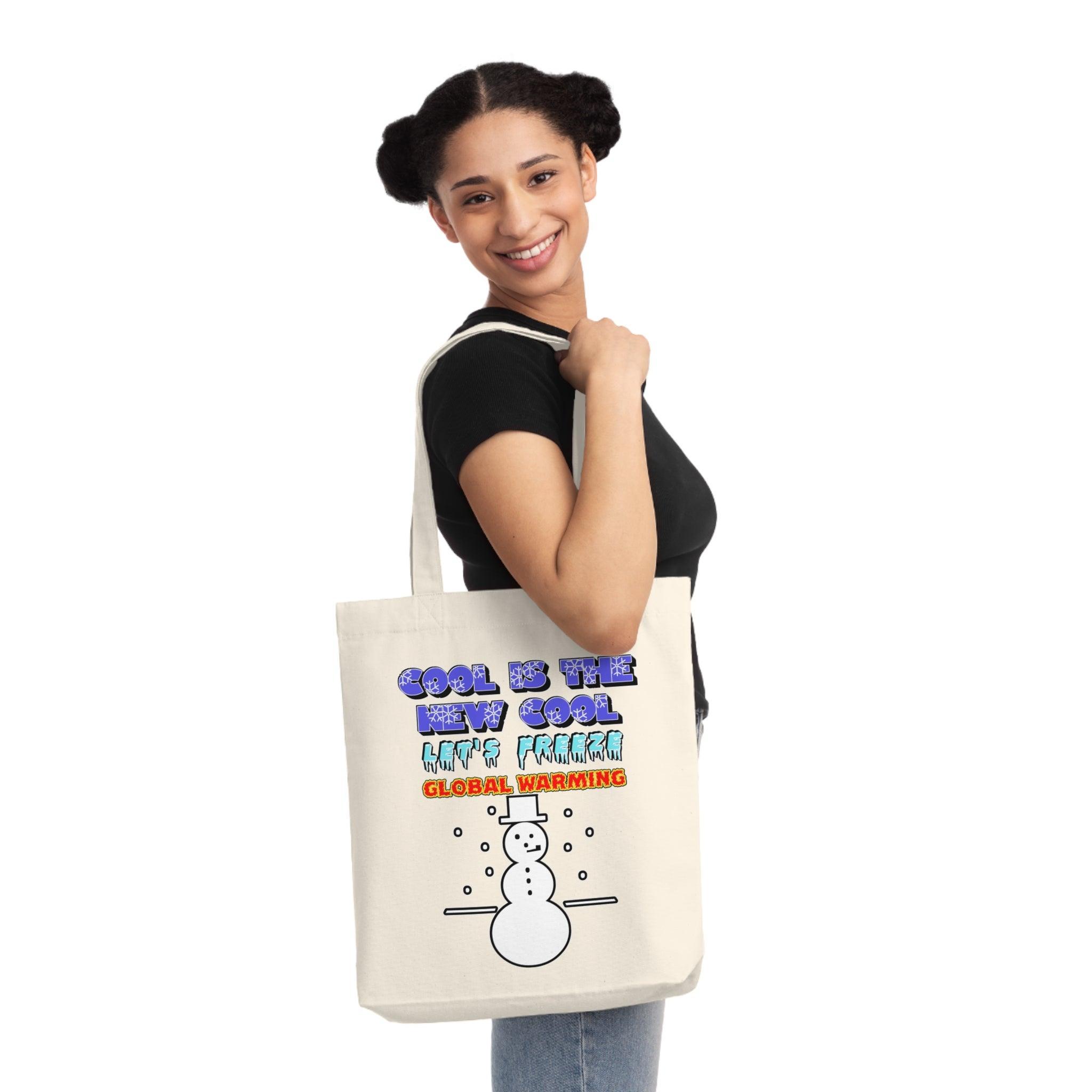 Cool Is The New Cool Let's Freeze Global Warming - Woven Tote Bag - Witty Twisters Fashions