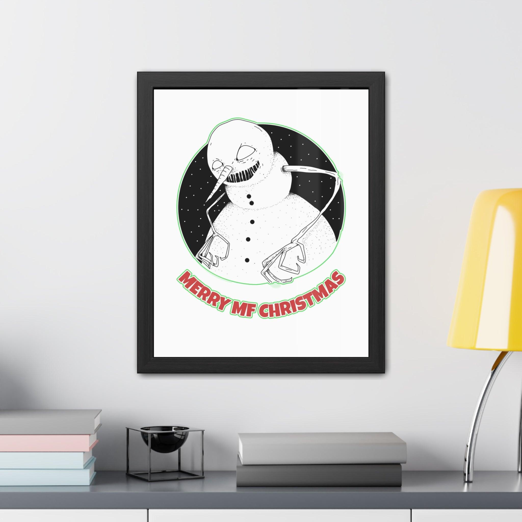 Merry MF Christmas - Framed Poster - Witty Twisters Fashions