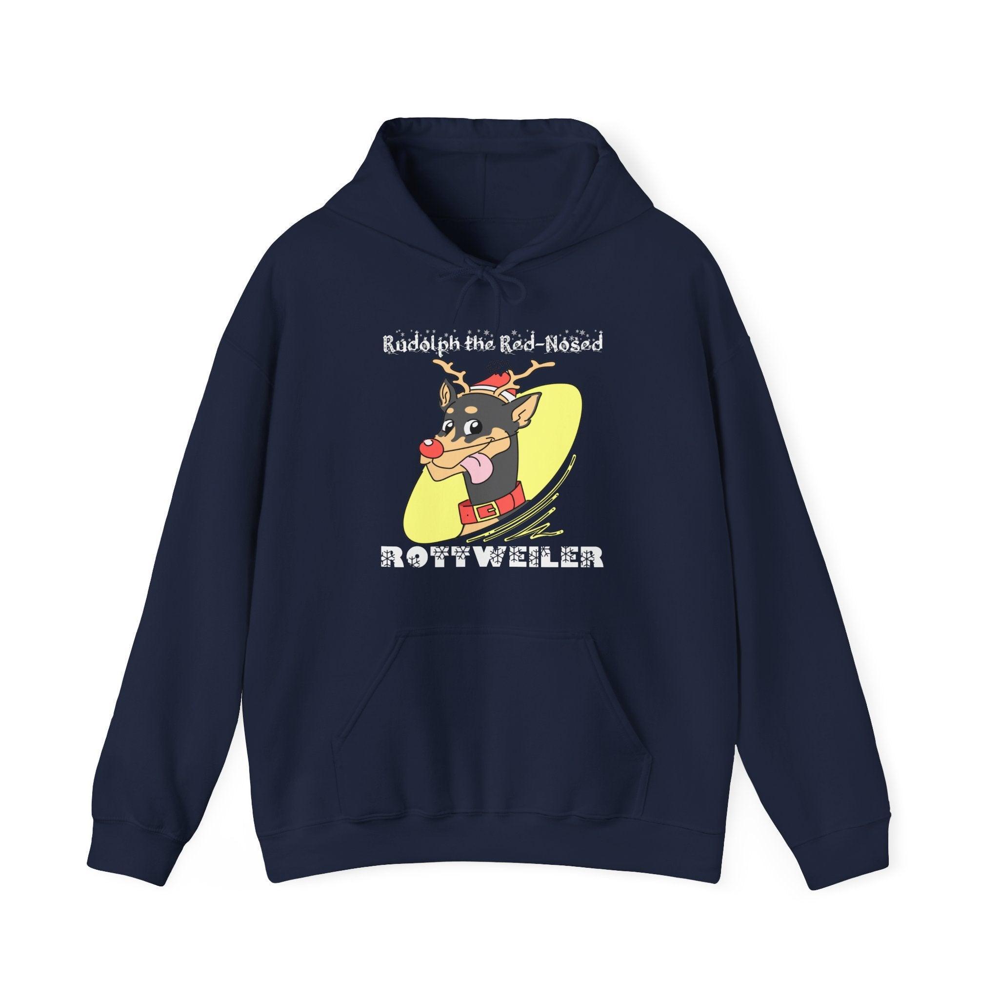 Rudolph The Red-Nosed Rottweiler - Hoodie - Witty Twisters Fashions