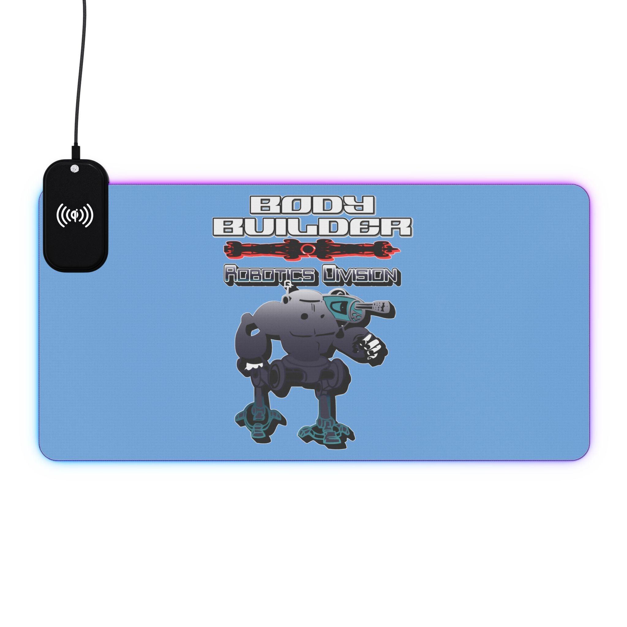 Body Builder Robotics Division - LED Gaming Mouse Pad with wireless charging - Witty Twisters Fashions
