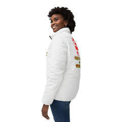 Keep Calm and Merry On - Women’s Puffer Jacket - Witty Twisters Fashions
