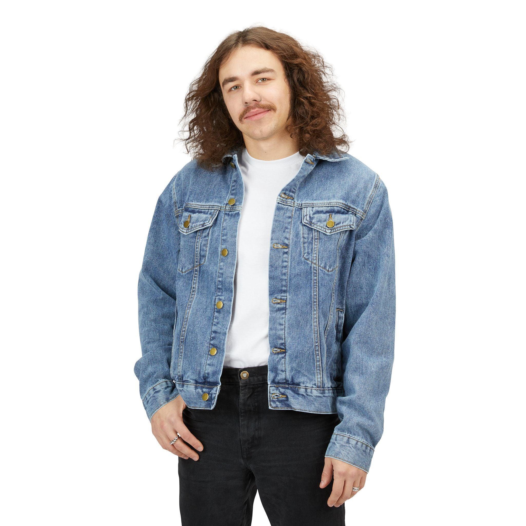Fuck off with the cuttin' off - Men's Denim Jean Jacket - Witty Twisters Fashions