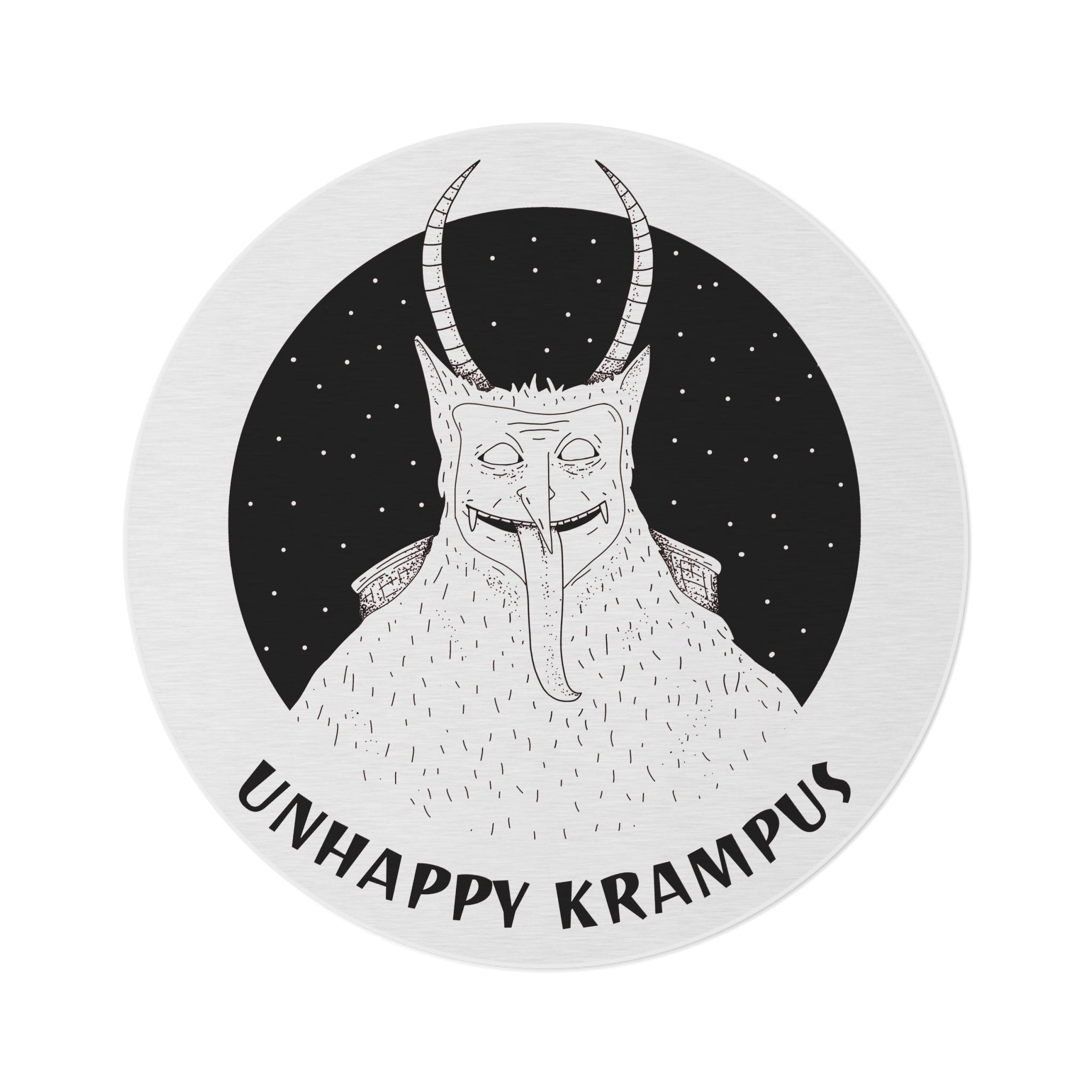 Unhappy Krampus - Round Rug - Witty Twisters Fashions