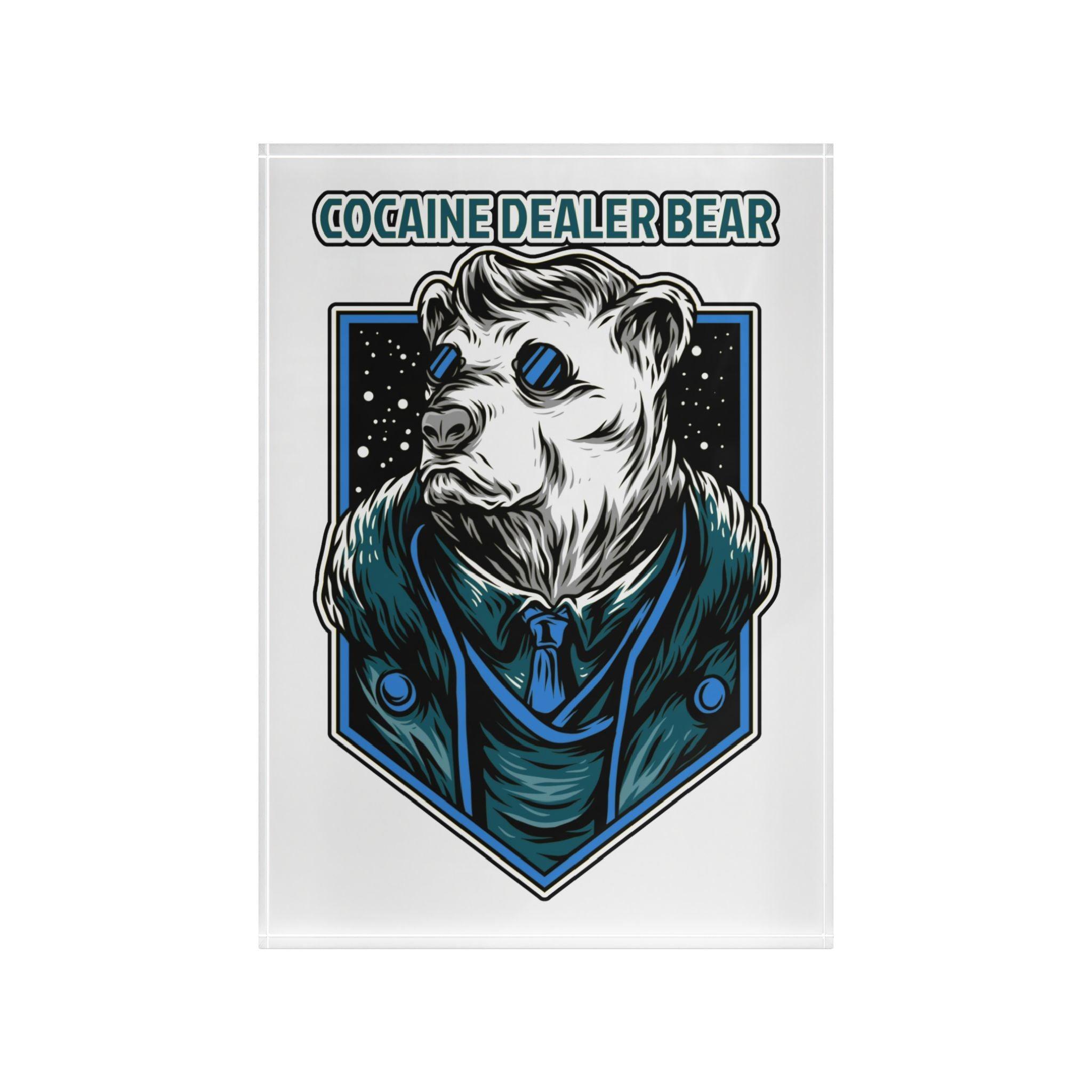 Cocaine Dealer Bear - Photo Block - Witty Twisters Fashions