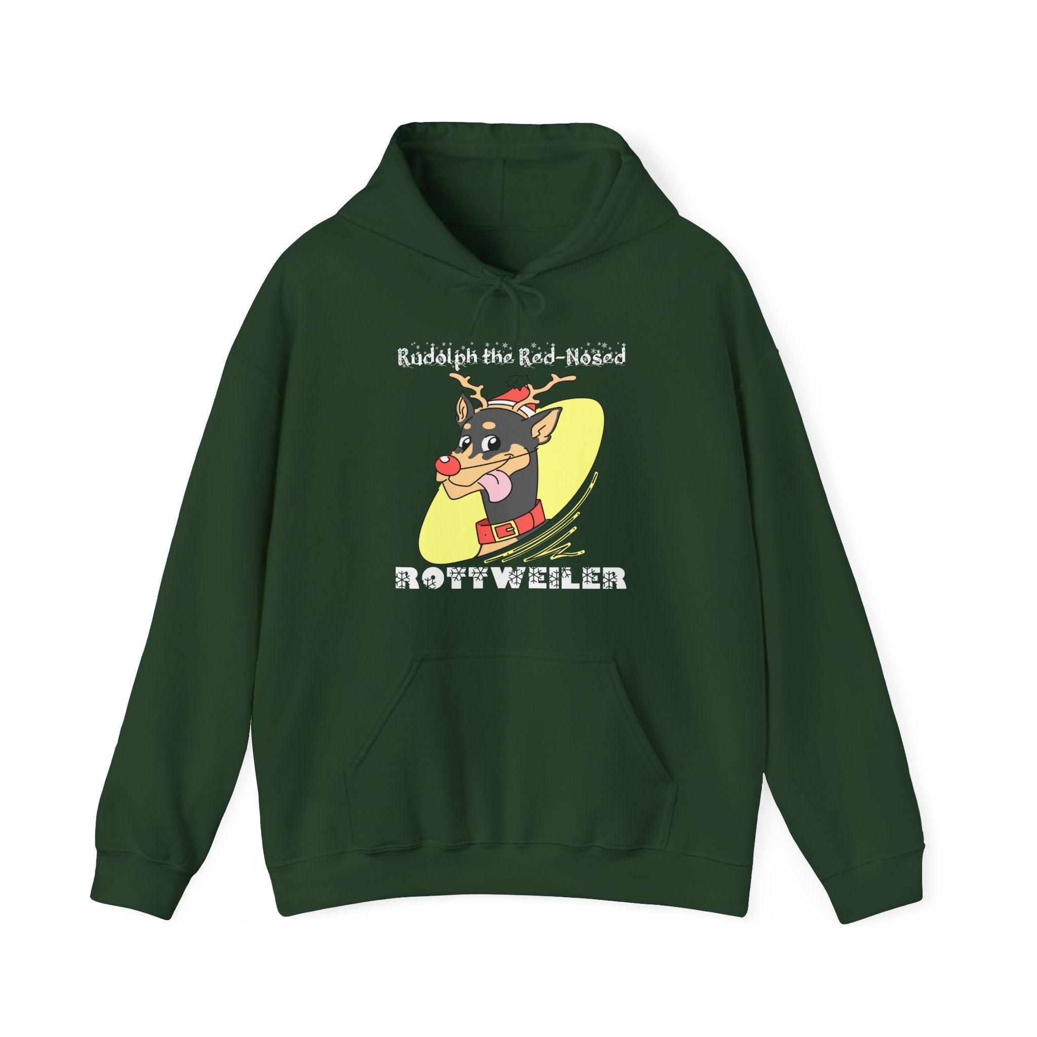 Rudolph The Red-Nosed Rottweiler - Hoodie - Witty Twisters Fashions