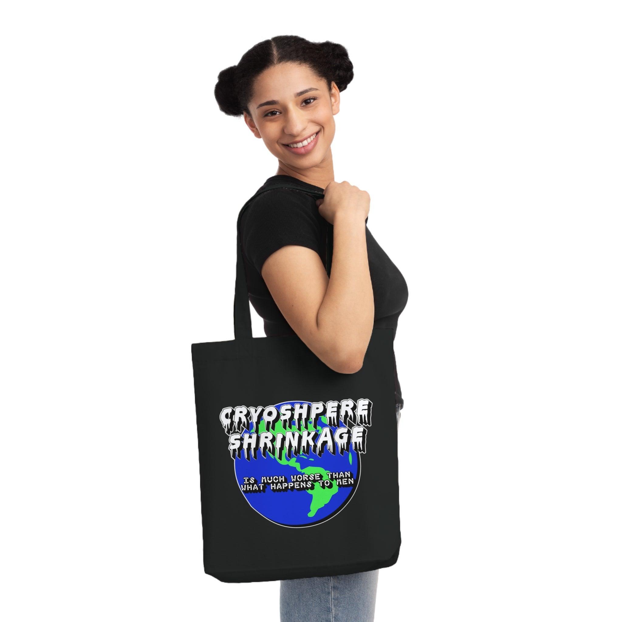 Cryosphere Shrinkage Is much worse than what happens to men - Woven Tote Bag - Witty Twisters Fashions