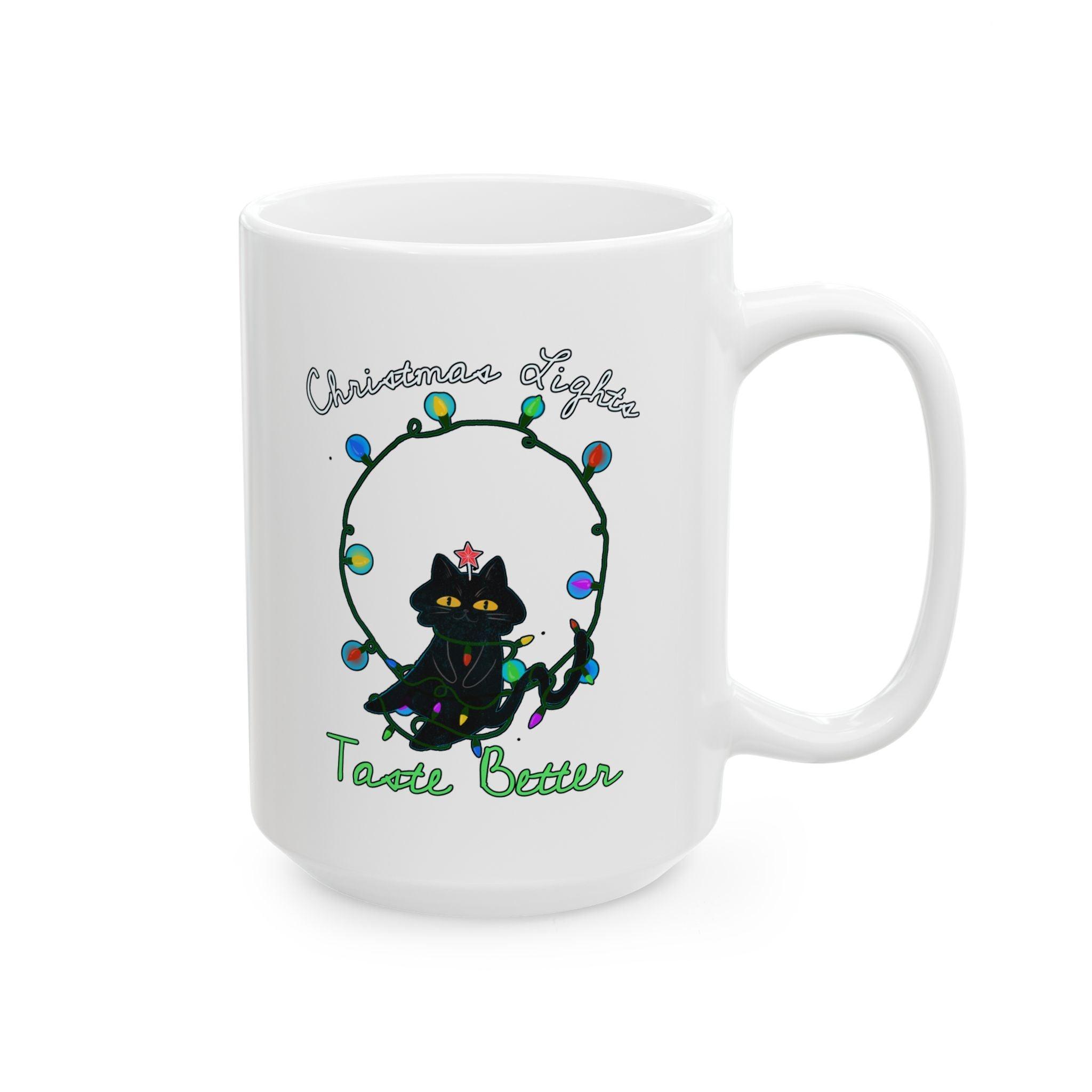 Christmas Lights Taste Better - Ceramic Coffee Mug 11oz, 15oz - Witty Twisters Fashions