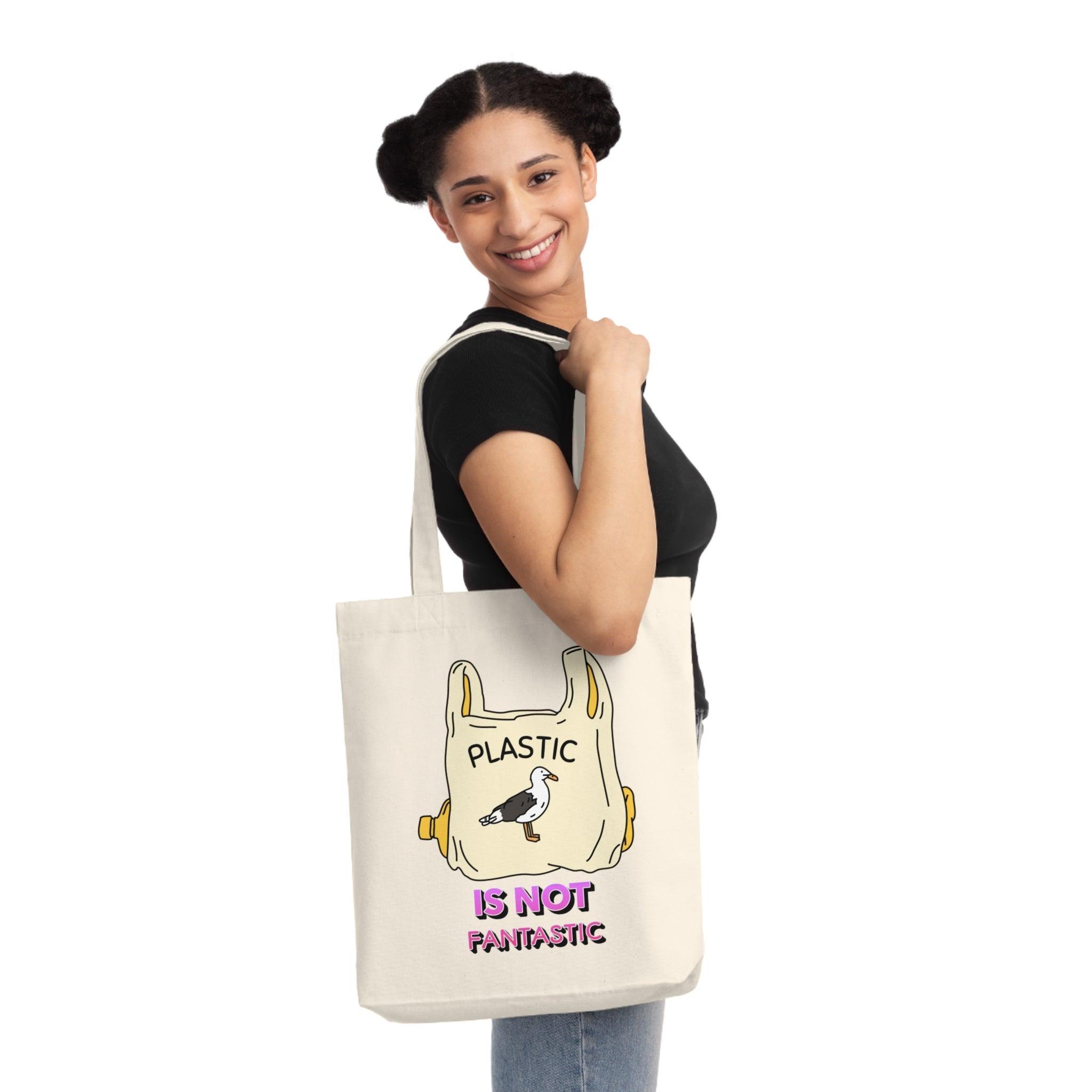 Plastic is not fantastic - Woven Tote Bag - Witty Twisters Fashions