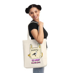 Plastic is not fantastic - Woven Tote Bag - Witty Twisters Fashions