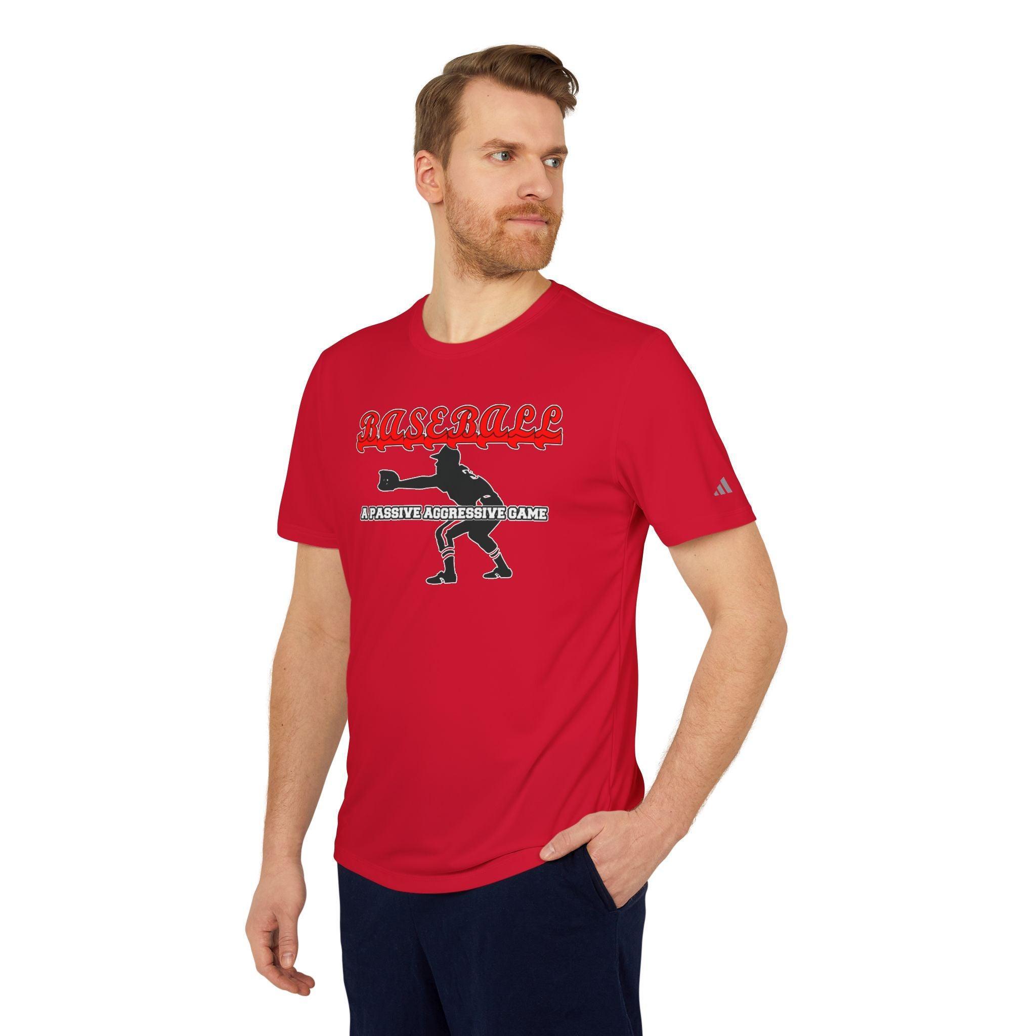 Baseball A passive aggressive game - adidas® Unisex Sport T-shirt - Witty Twisters Fashions