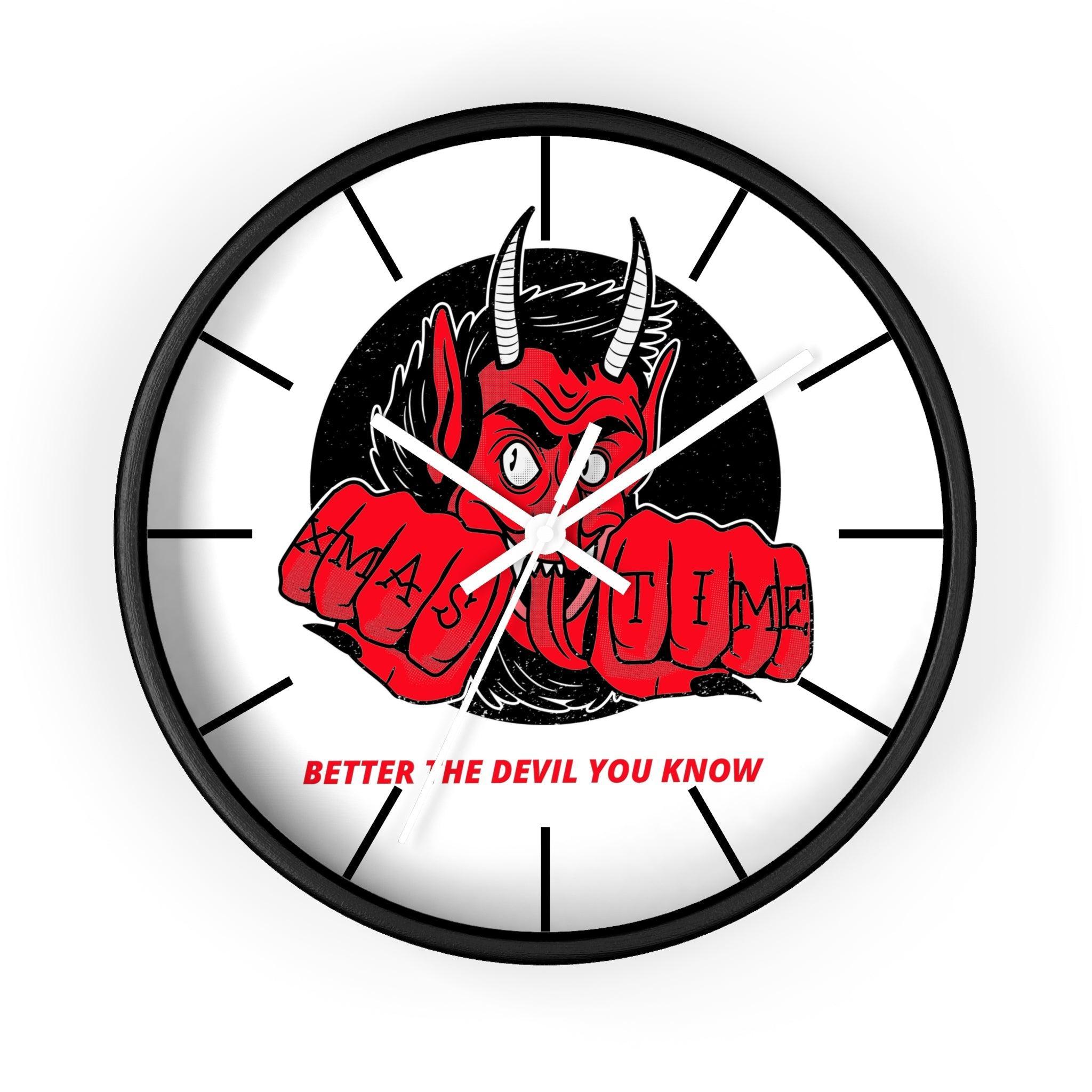 Better the devil you know Xmas time - Wall Clock - Witty Twisters Fashions