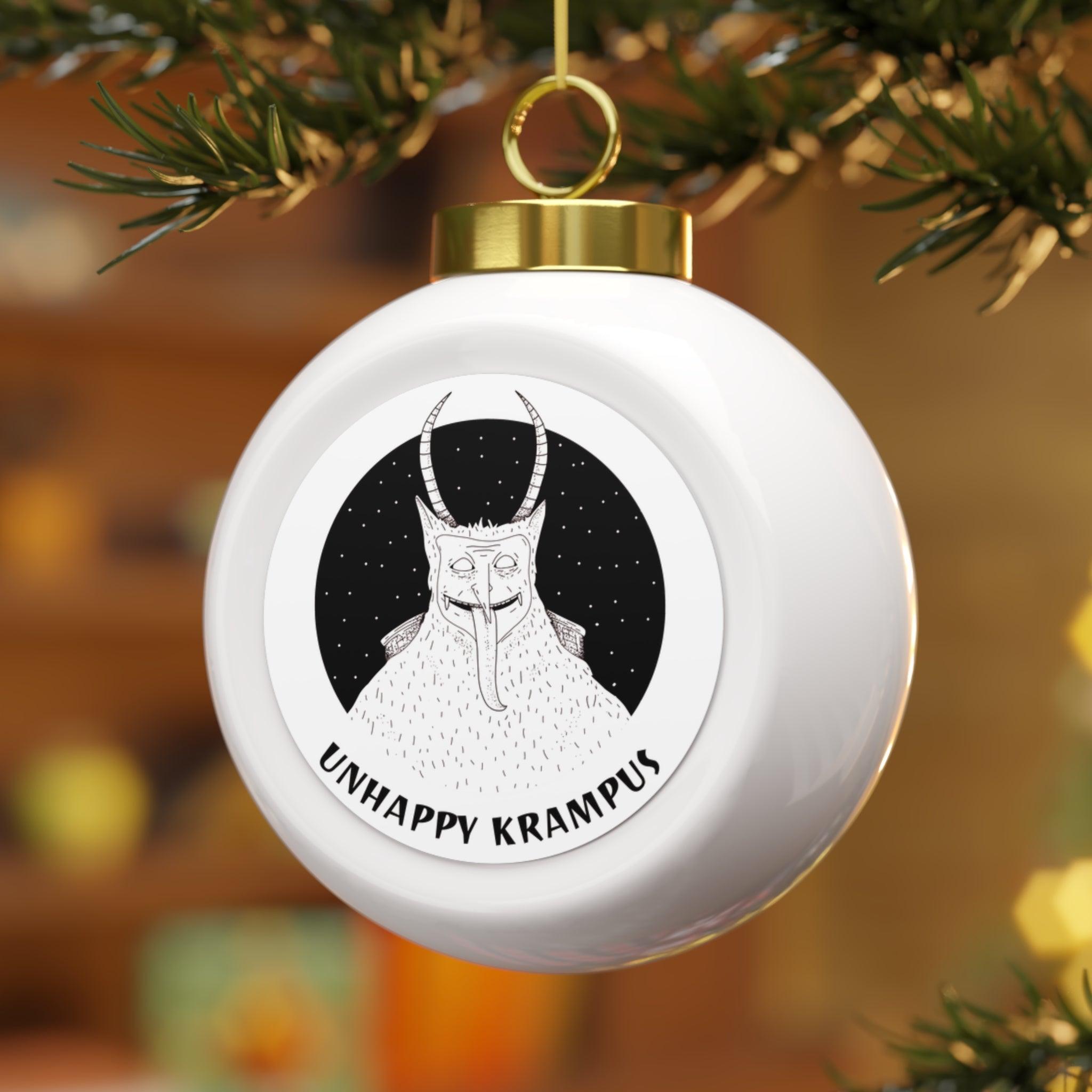 Unhappy Krampus - Christmas Ball Ornament - Witty Twisters Fashions