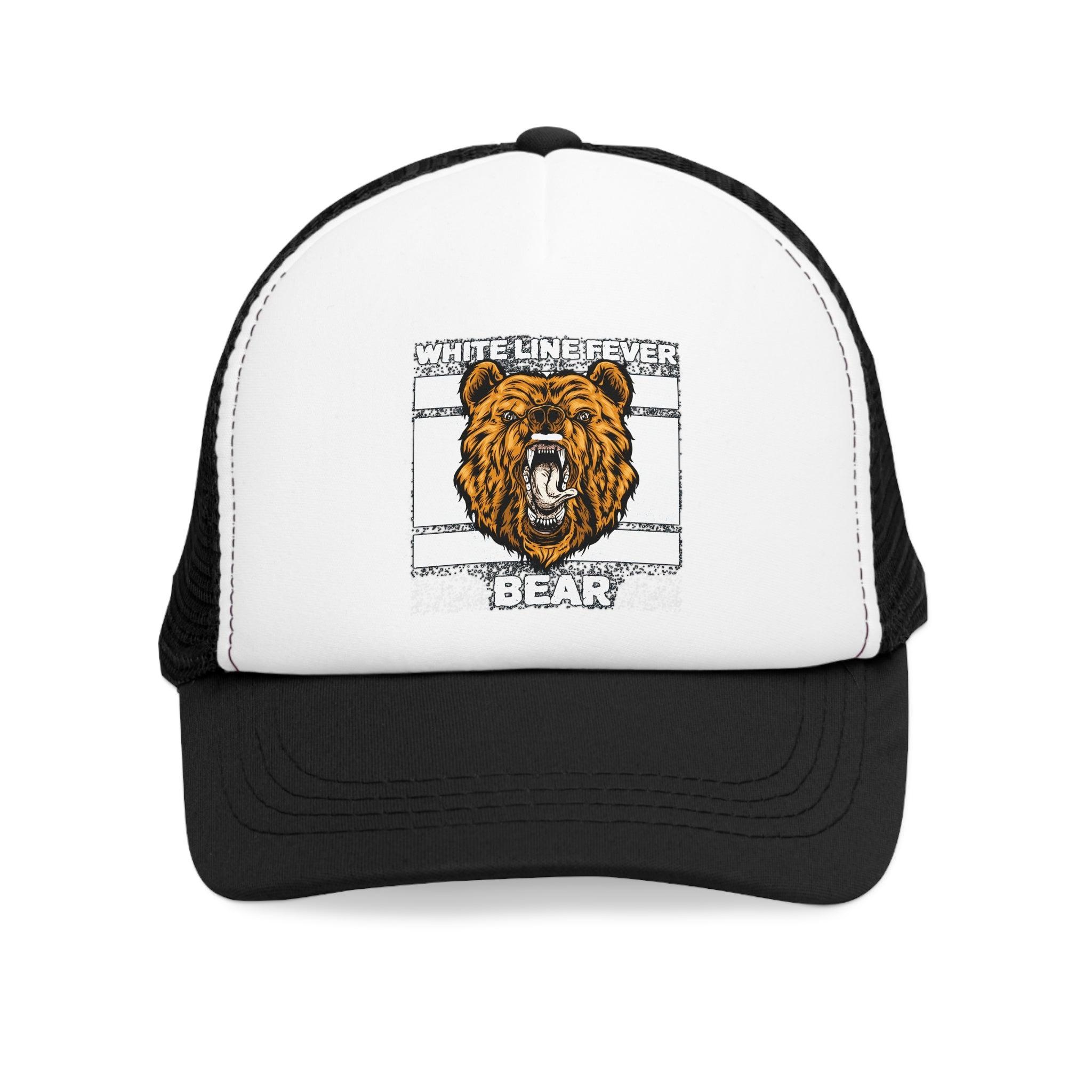 White Line Fever Bear - Mesh Trucker Hat - Witty Twisters Fashions