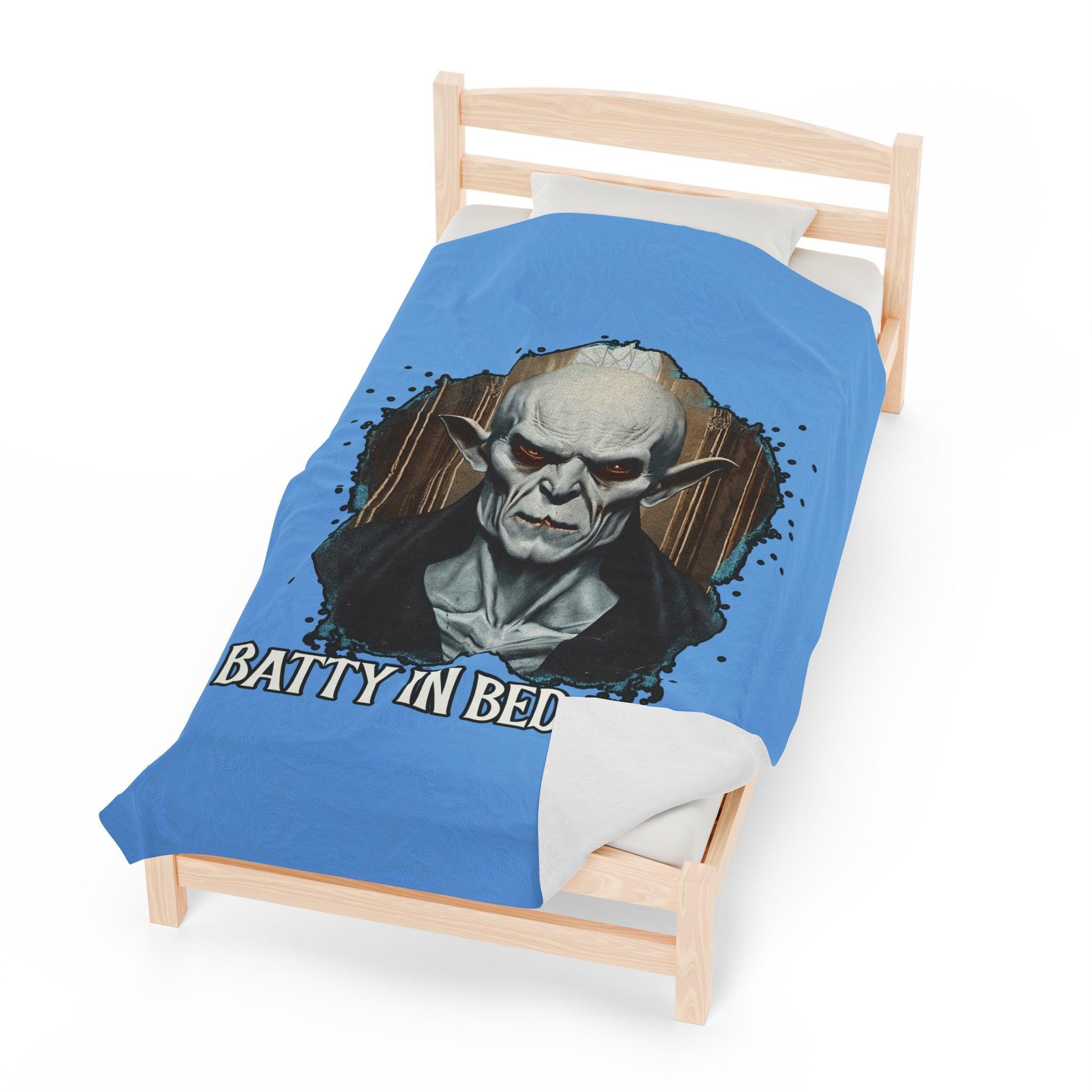 Batty In Bed Baby - Velveteen Plush Blanket - Witty Twisters Fashions